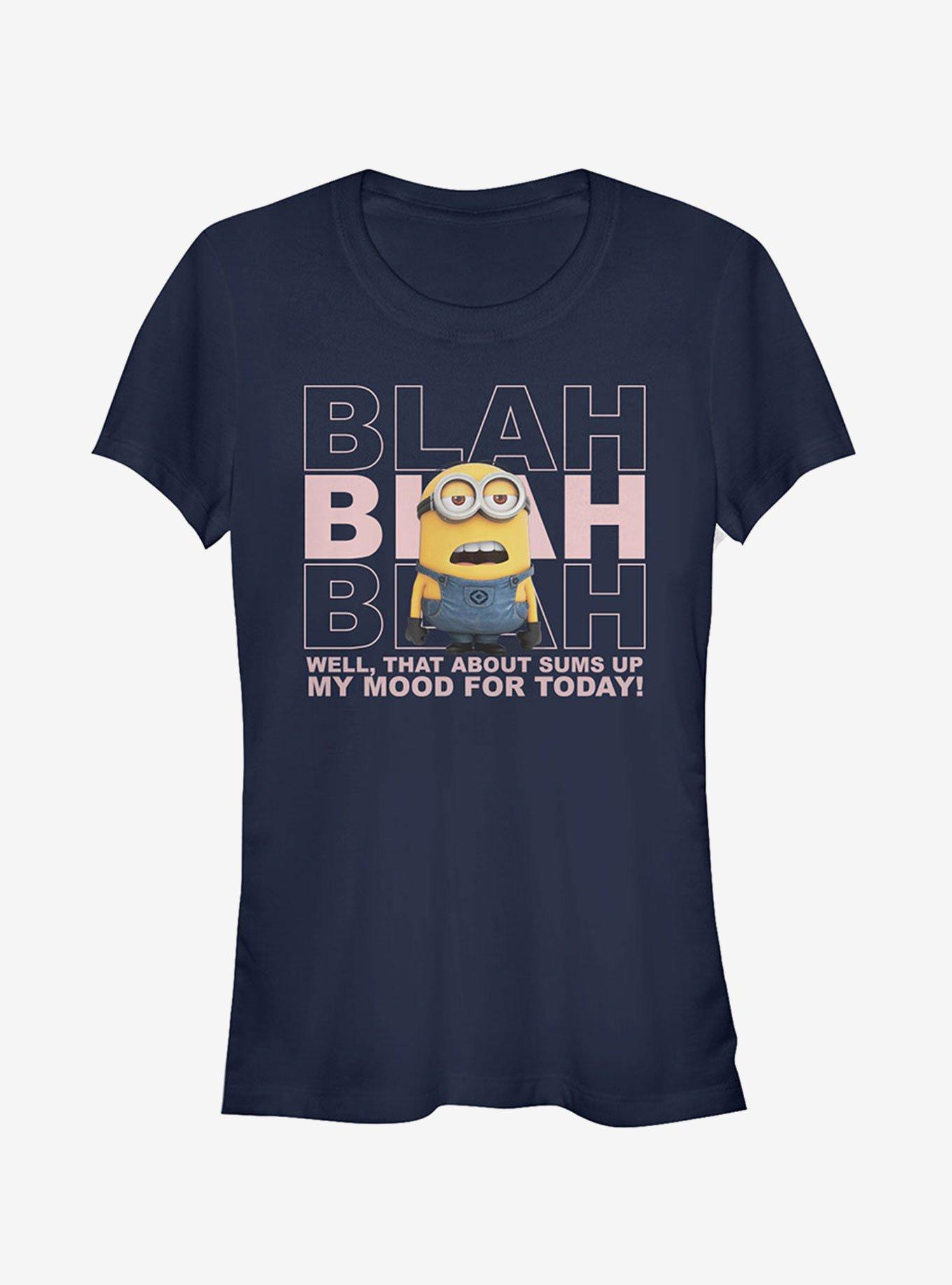 Minion Blah Mood Girls T-Shirt, NAVY, hi-res