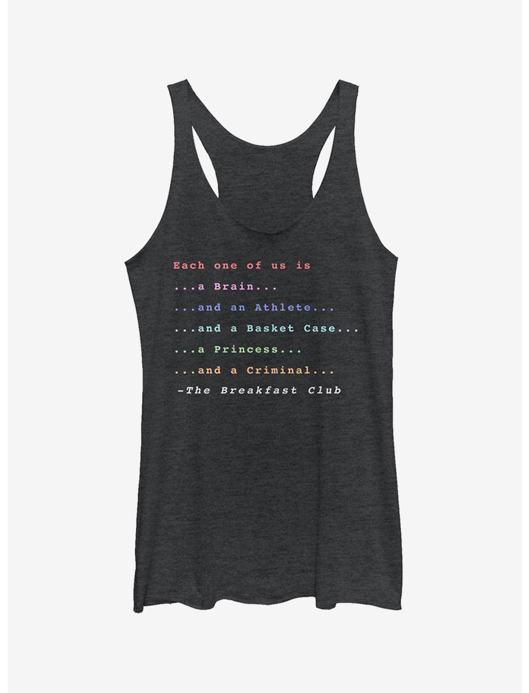 The Breakfast Club Each One Of Us Stereotype Girls Tank Top, BLK HTR, hi-res