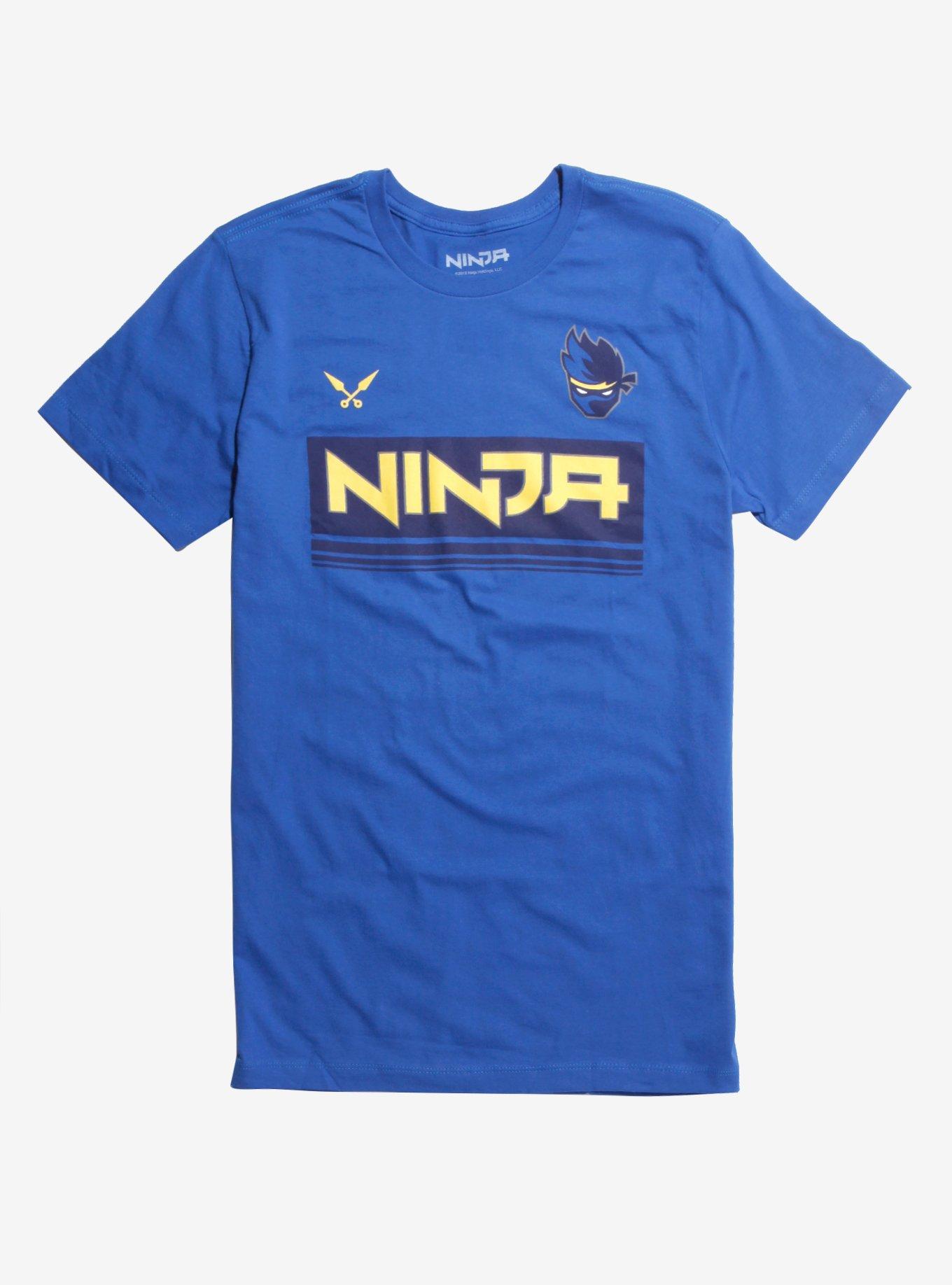 Ninja Logo T-shirt, BLUE, hi-res