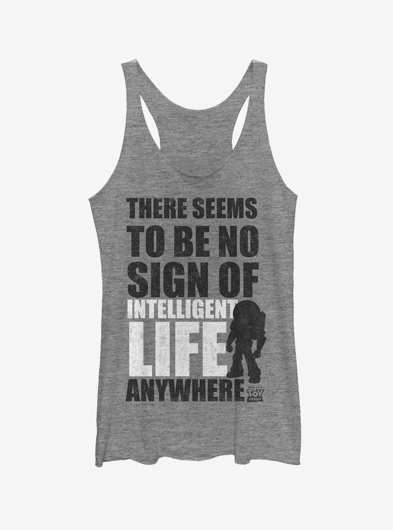 Disney Pixar Toy Story No Intelligent Life Silhouette Girls Tank Top, GRAY HTR, hi-res