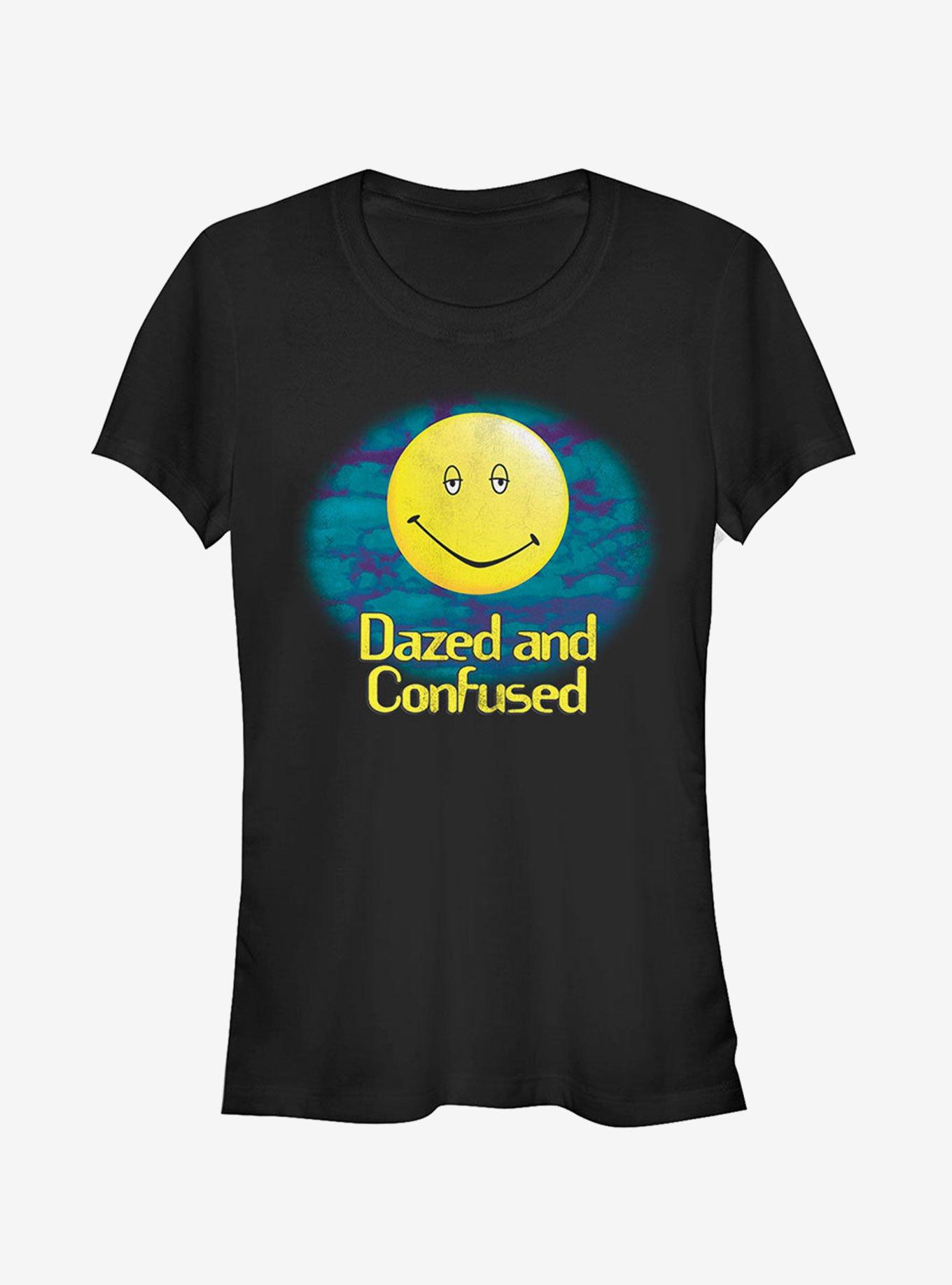 Dazed and Confused Cloudy Big Smile Logo Girls T-Shirt - BLACK