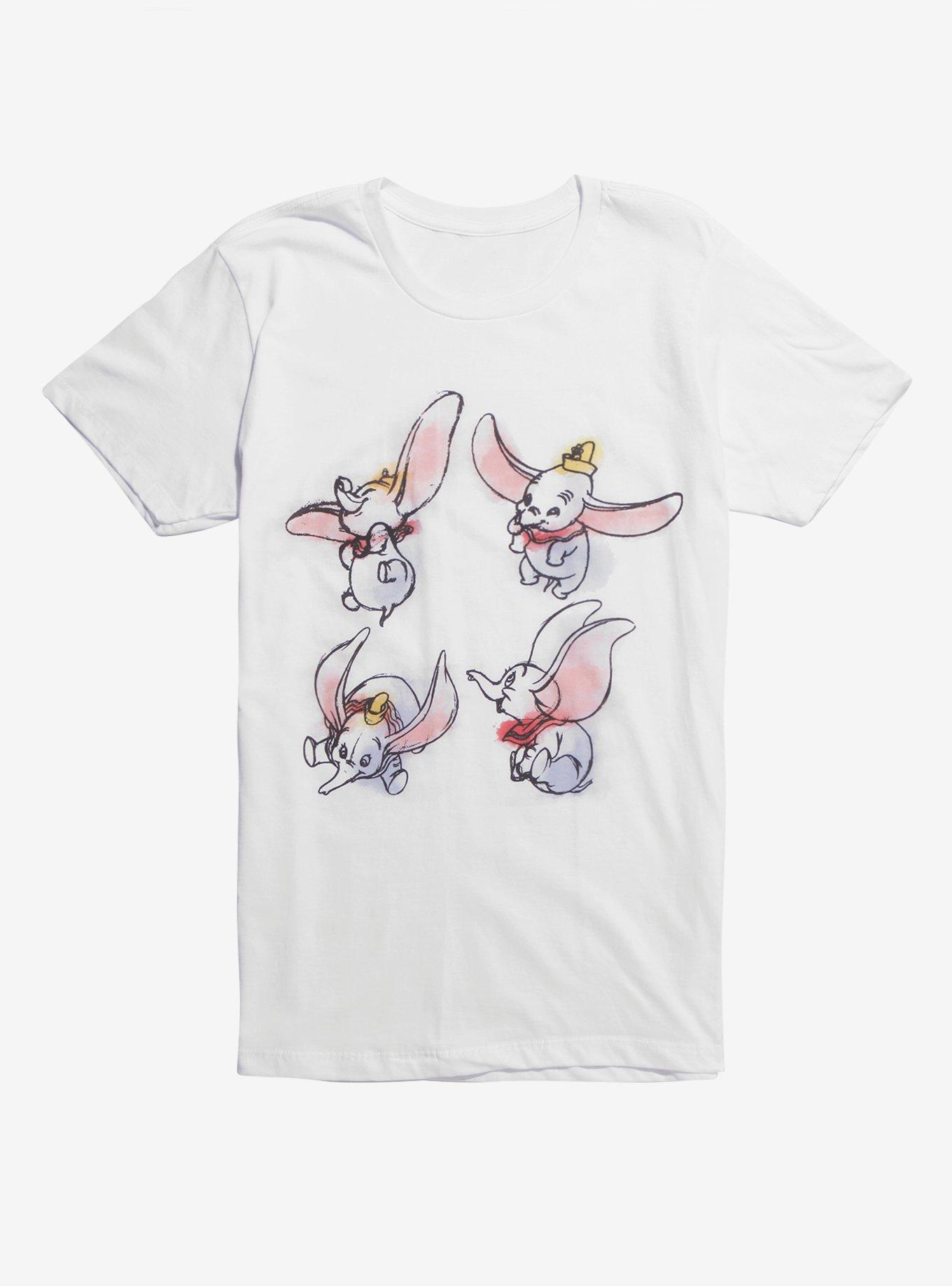 Disney Dumbo Four Sketched Dumbo T-Shirt, MULTI, hi-res view 1
