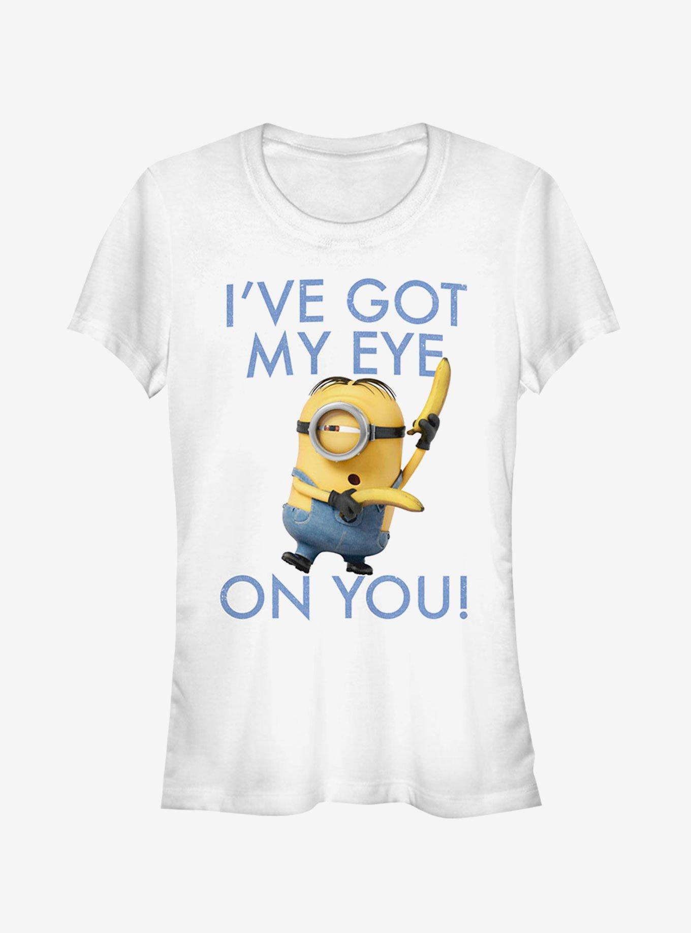 Minion Eye on You Girls T-Shirt, WHITE, hi-res