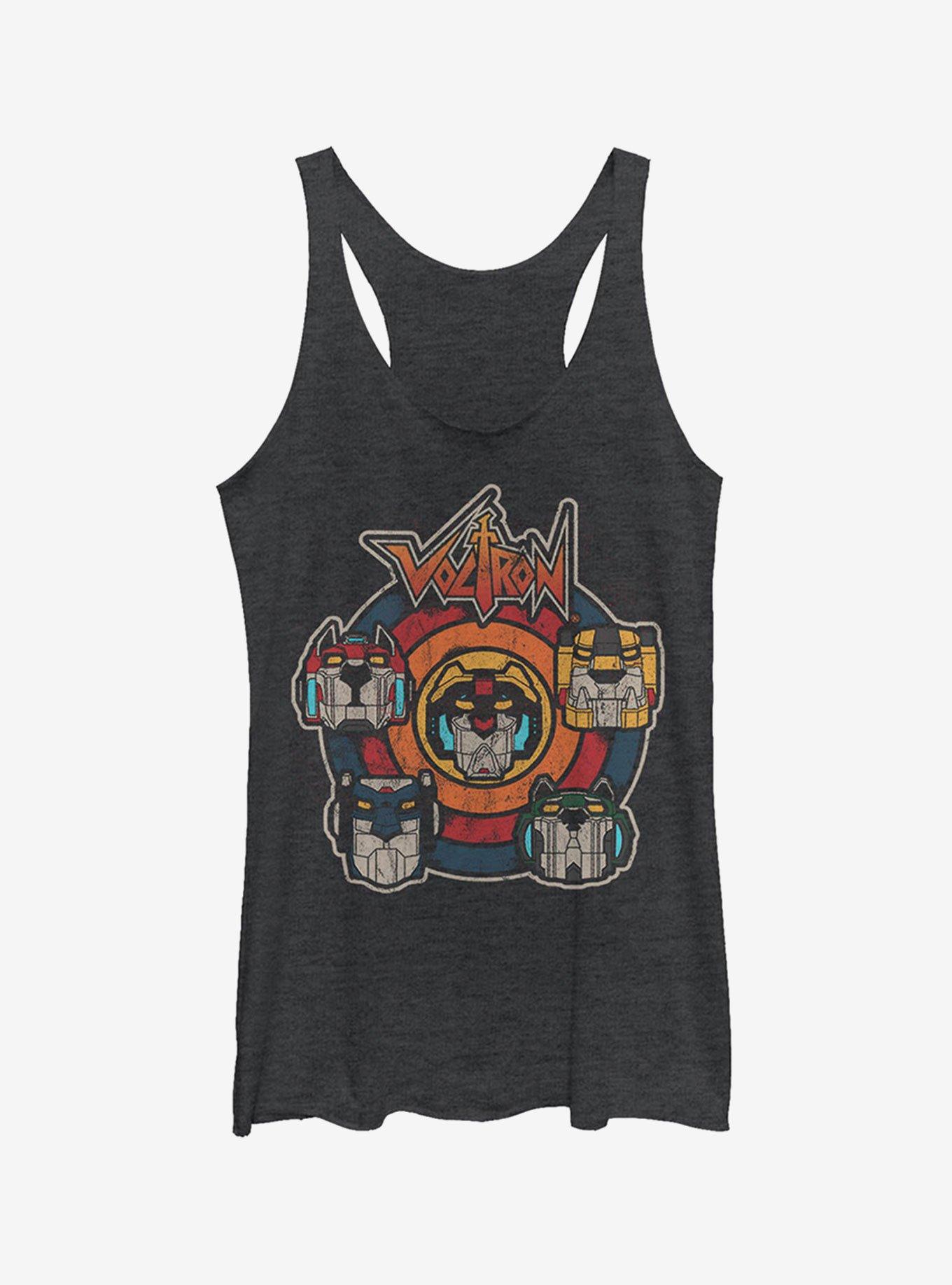 Voltron Retro Lion Target Girls Tank Top, BLK HTR, hi-res