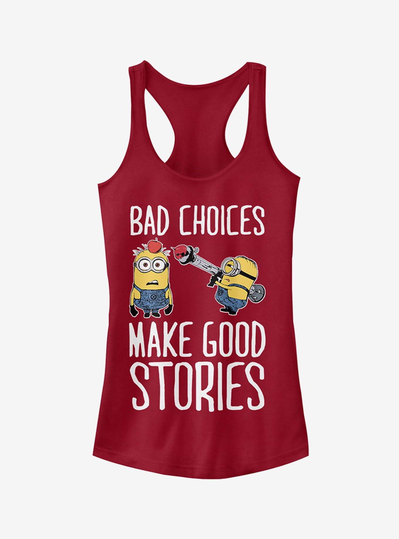 Minion Bad Choices Girls Tank Top, SCARLET, hi-res