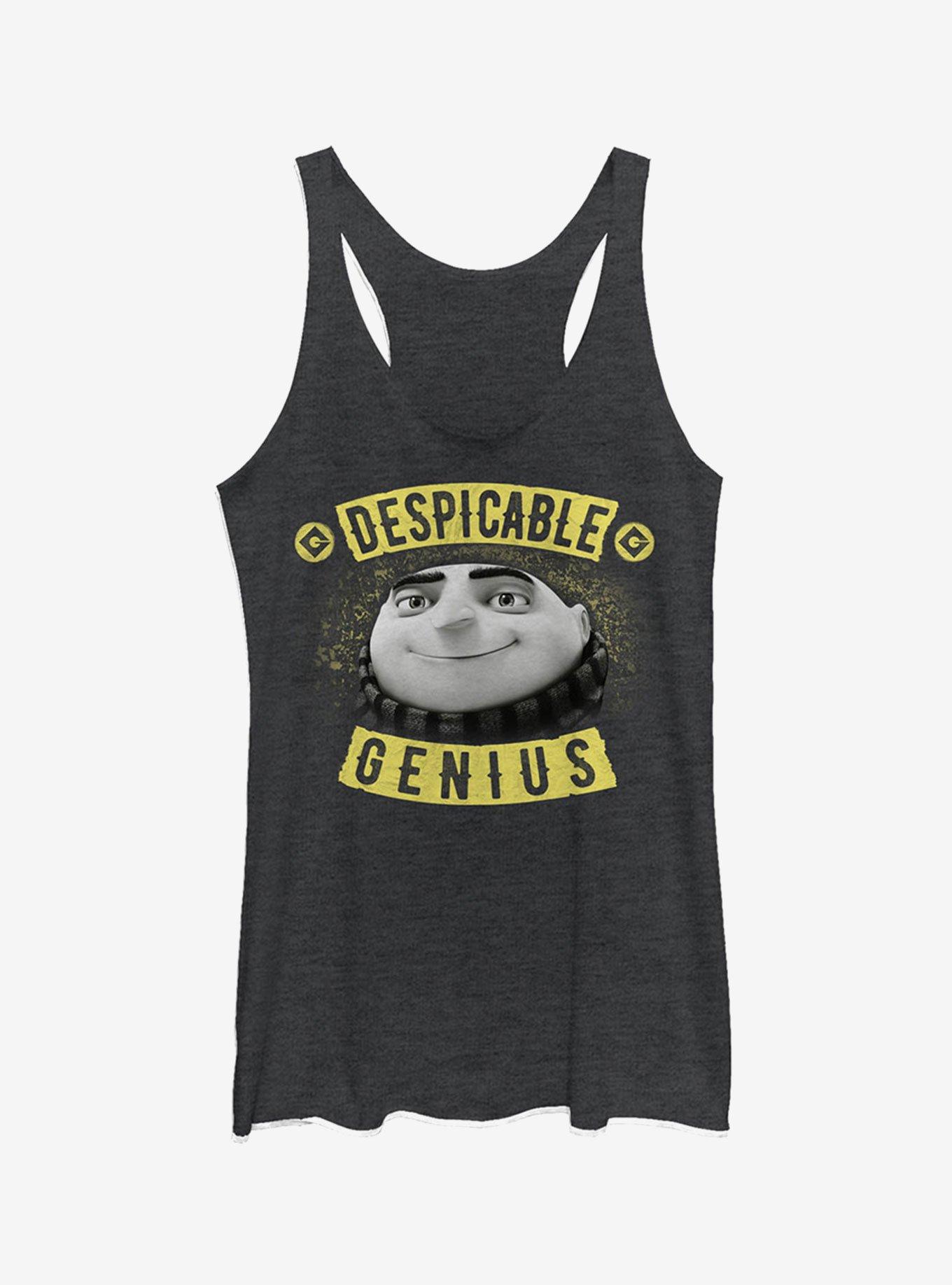 Minion Evil Genius Gru Banner Girls Tank Top, BLK HTR, hi-res