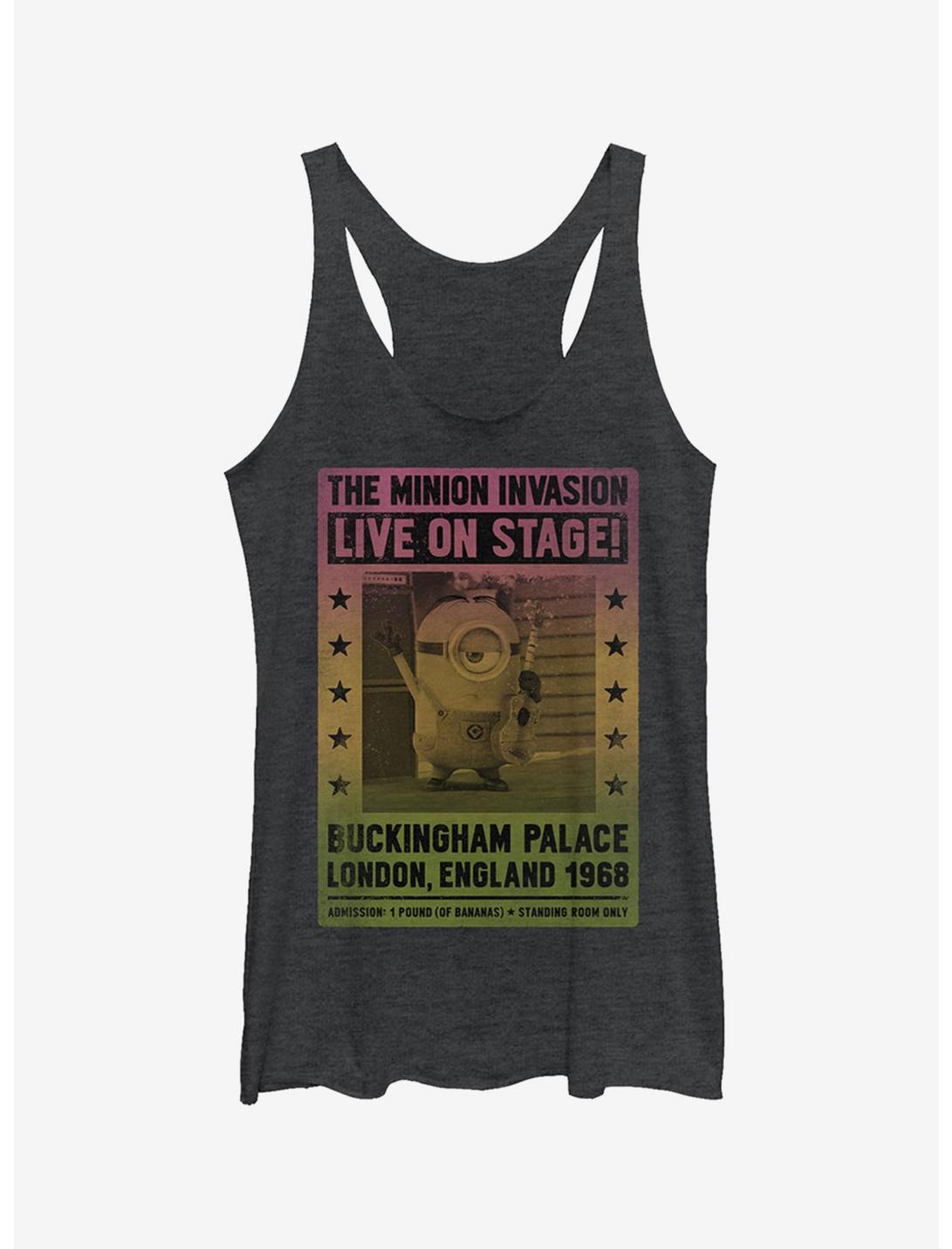Minion Live on Stage Poster Girls Tank Top, BLK HTR, hi-res