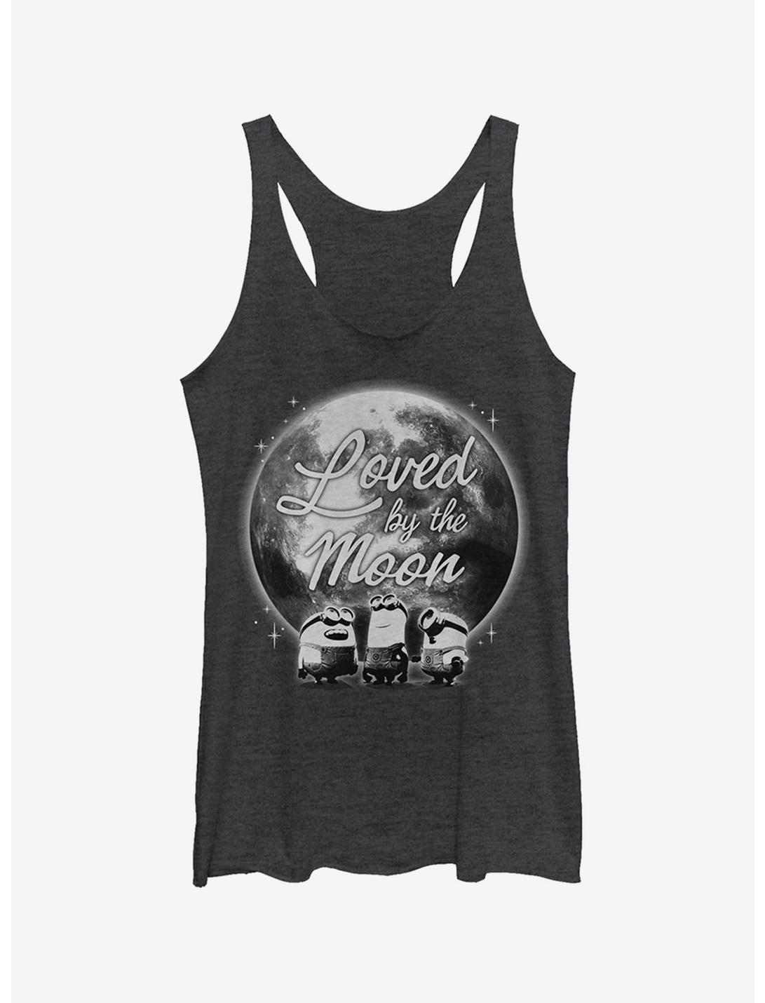 Minion Loved By Moon Girls Tank Top, BLK HTR, hi-res