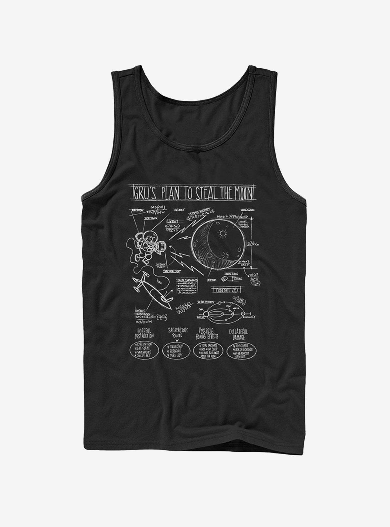 Minion Gru Plans to Steal Moon Tank Top, BLACK, hi-res