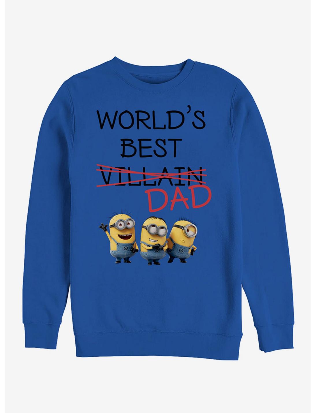 Minions World's Best Villain Dad Sweatshirt, ROYAL, hi-res