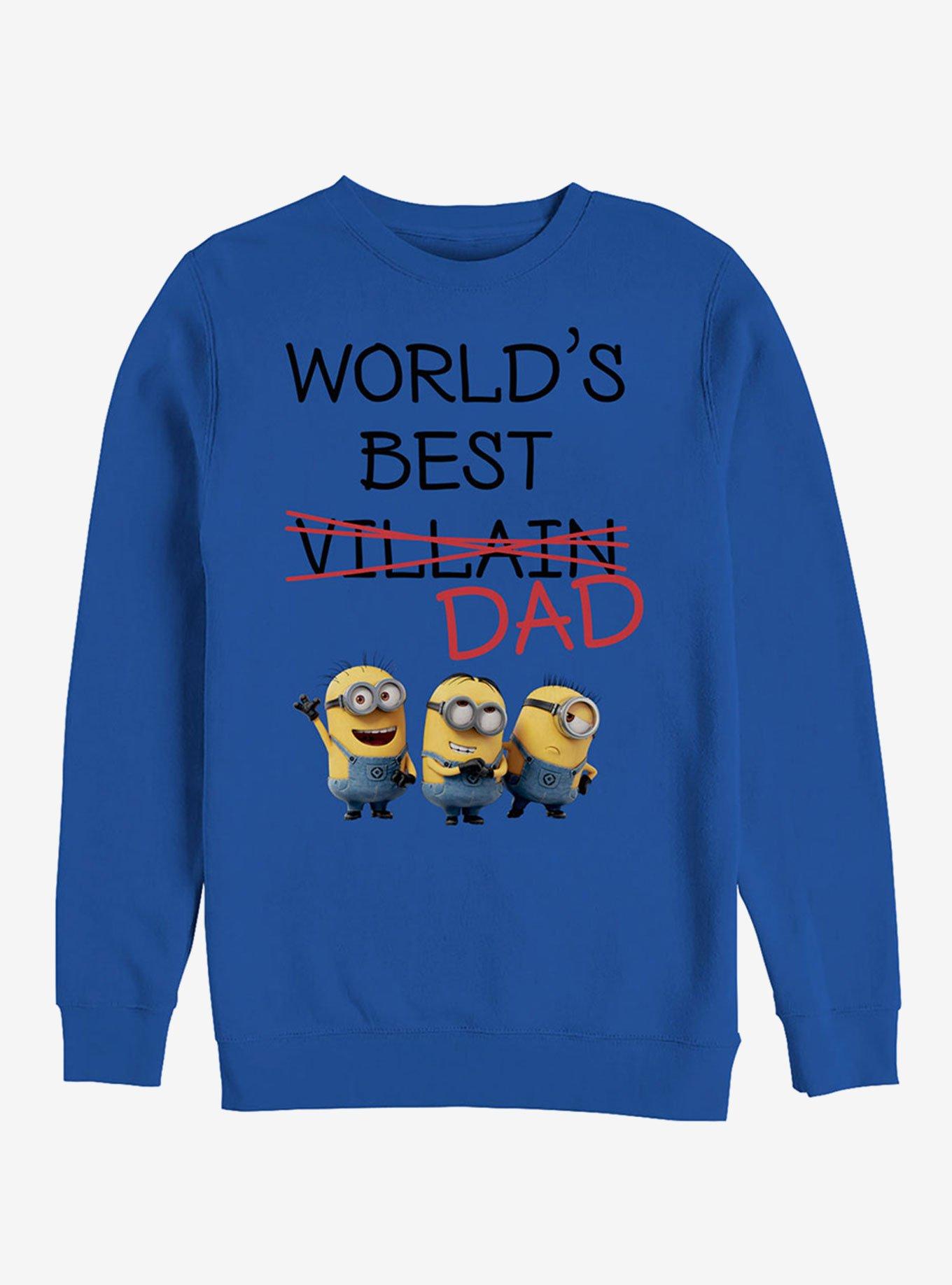 Minions World's Best Villain Dad Sweatshirt, ROYAL, hi-res