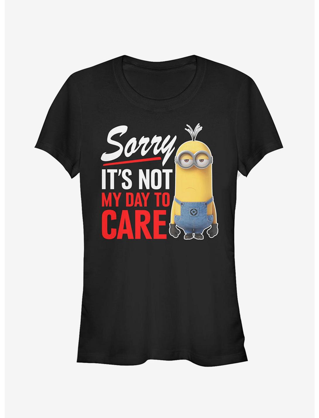 Minion Not Day to Care Girls T-Shirt, BLACK, hi-res