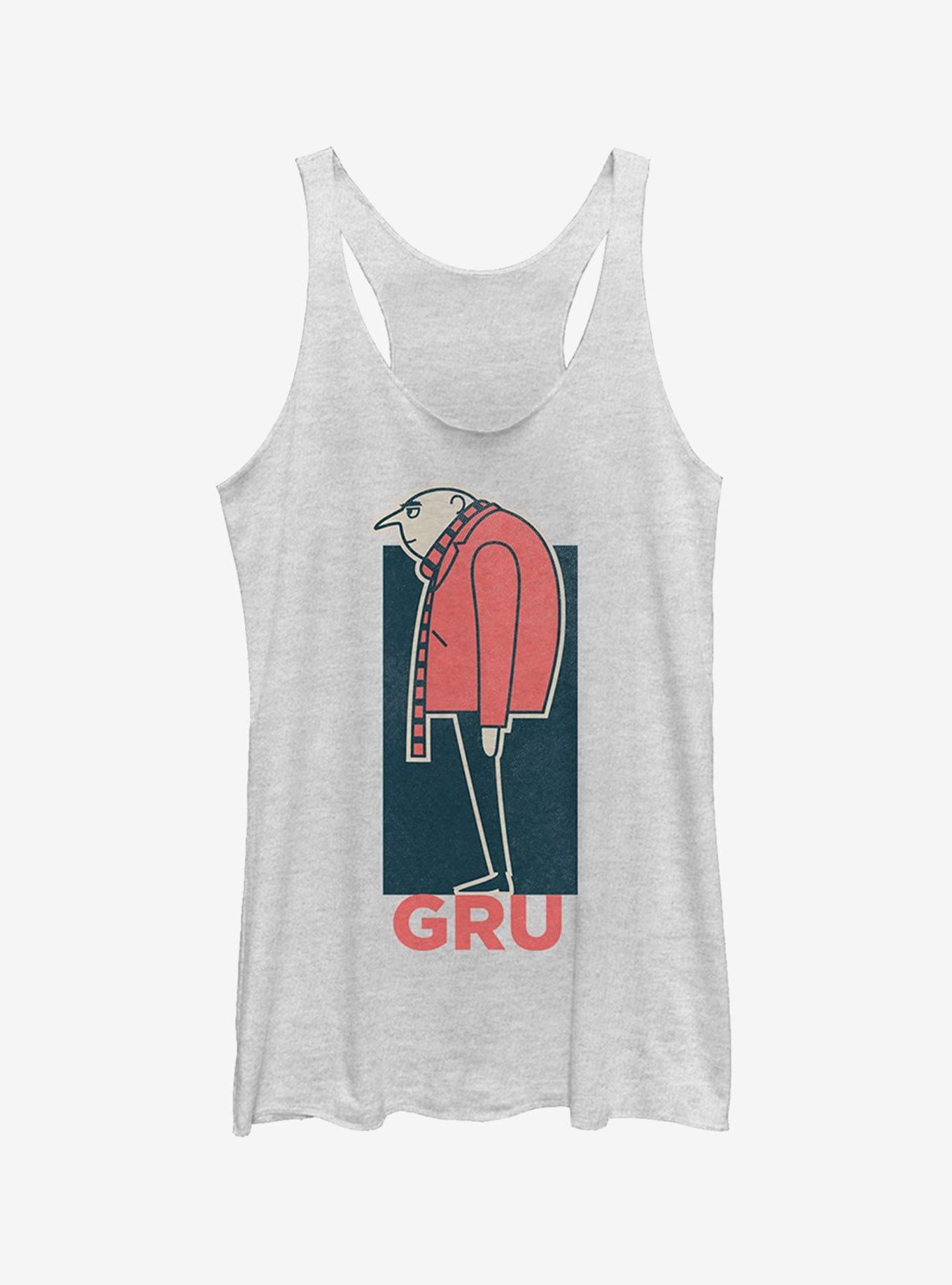 Minion Gru Profile Girls Tank Top, WHITE HTR, hi-res