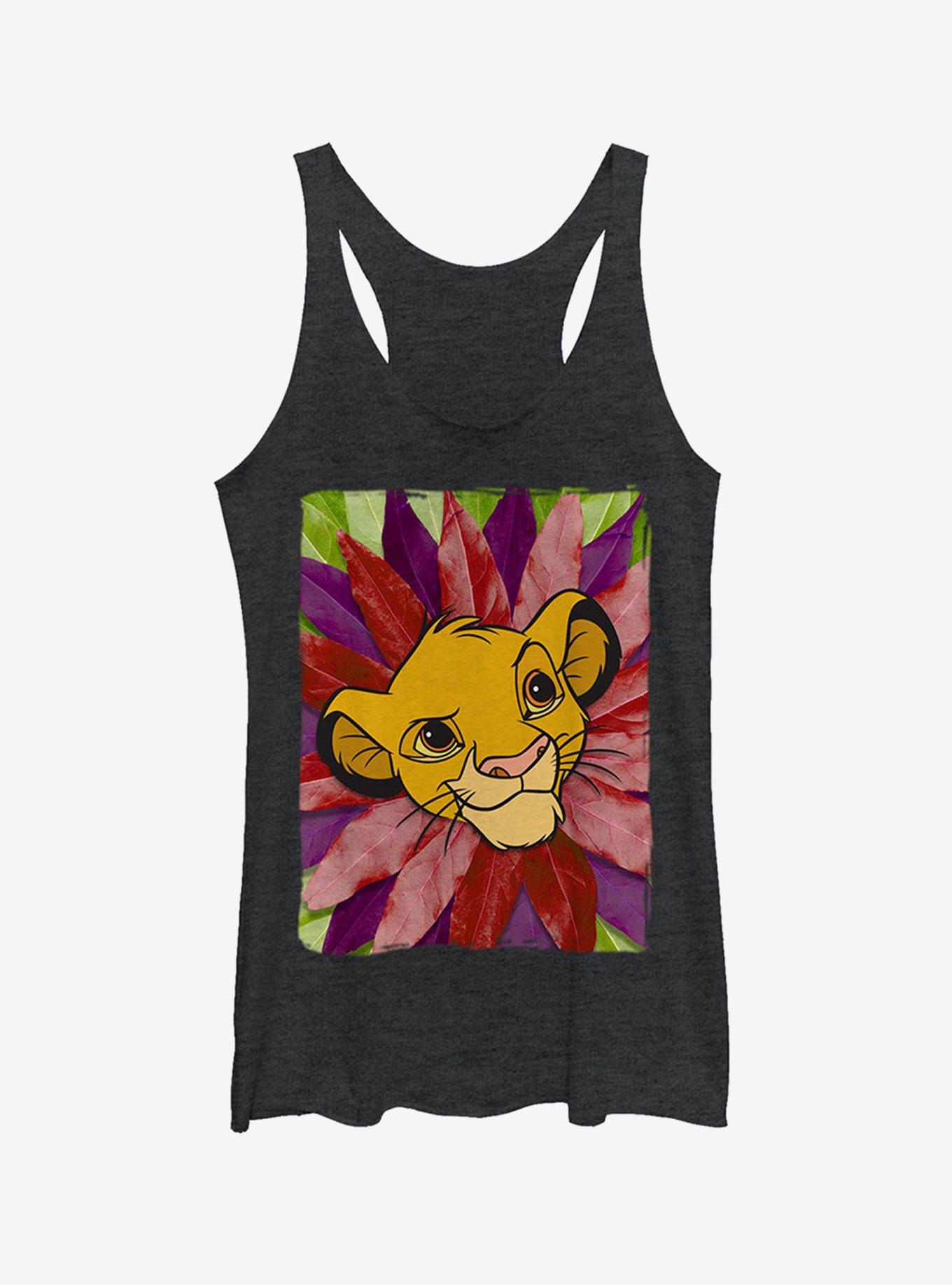 Disney The Lion King Simba Leaf Mane Girls Tank Top, BLK HTR, hi-res