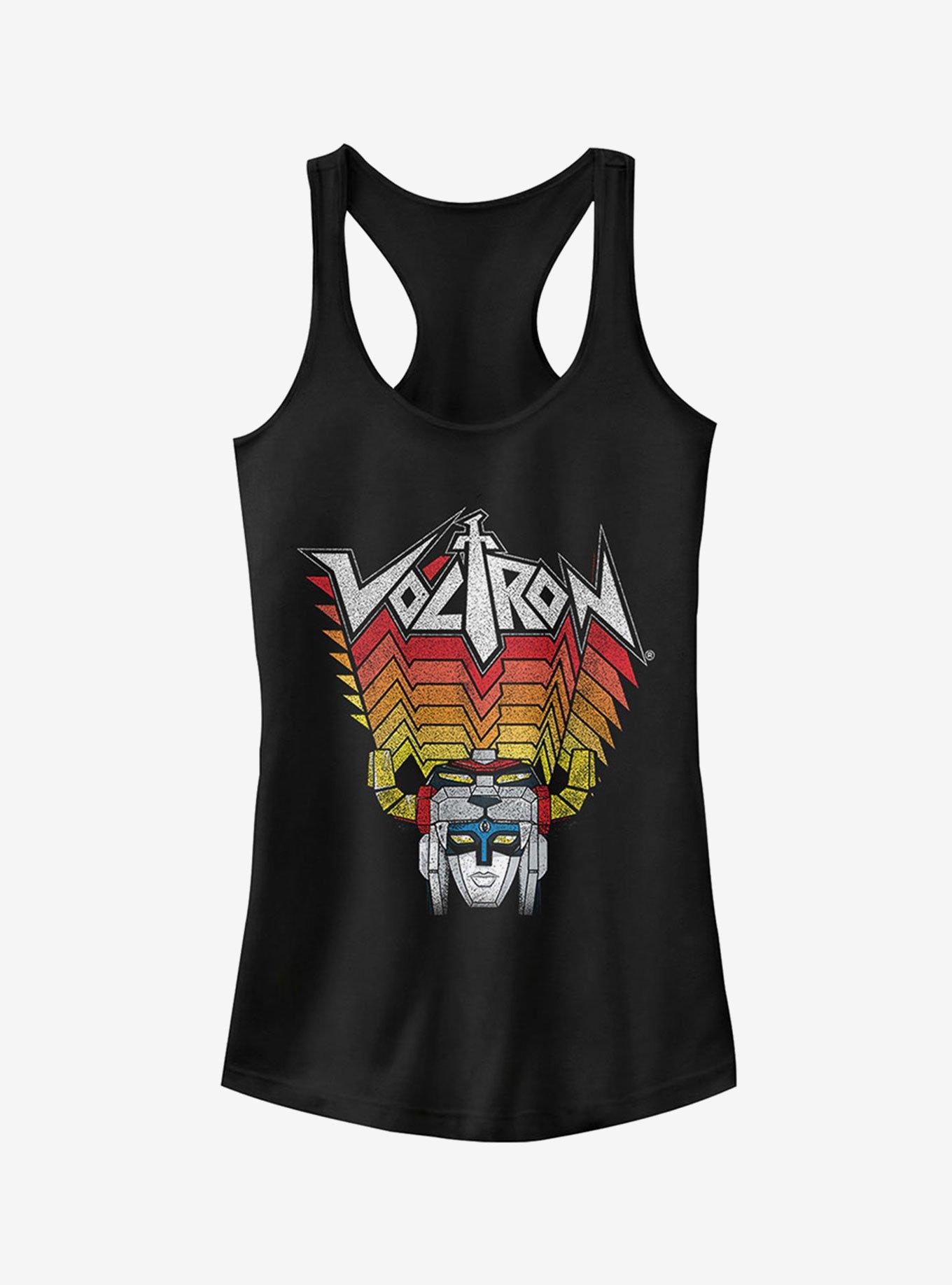 Voltron Robot Stripes Girls Tank Top, BLACK, hi-res