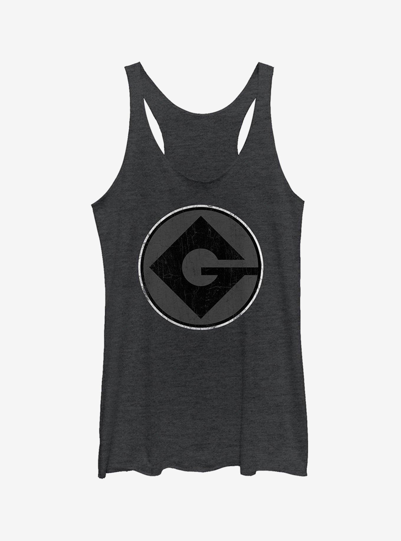 Minion Gru Logo Girls Tank Top, BLK HTR, hi-res