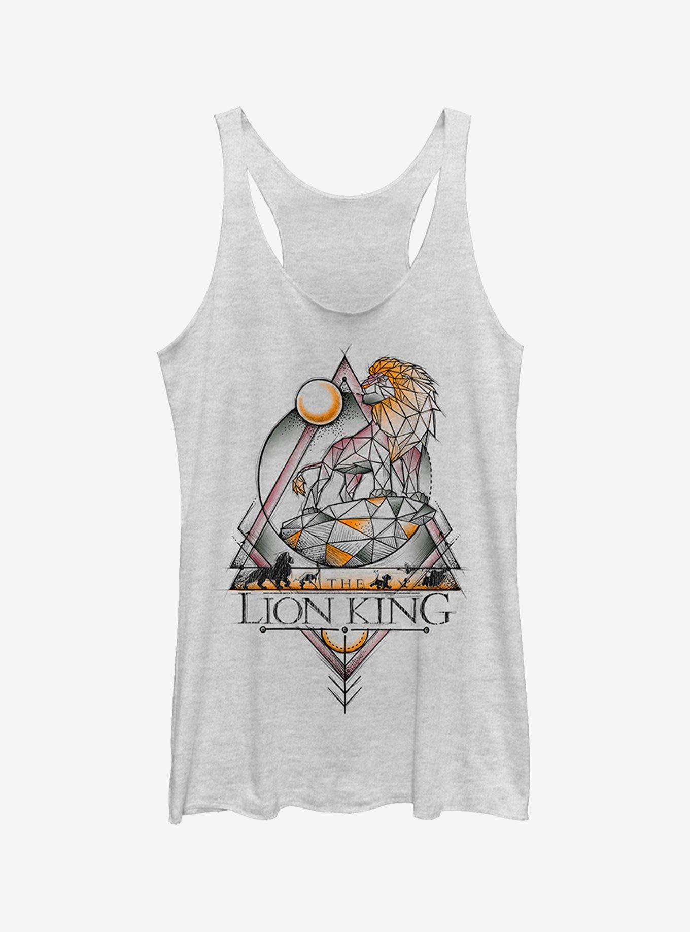 Disney Lion King Geometric Majestic King Girls Tank Top, WHITE HTR, hi-res