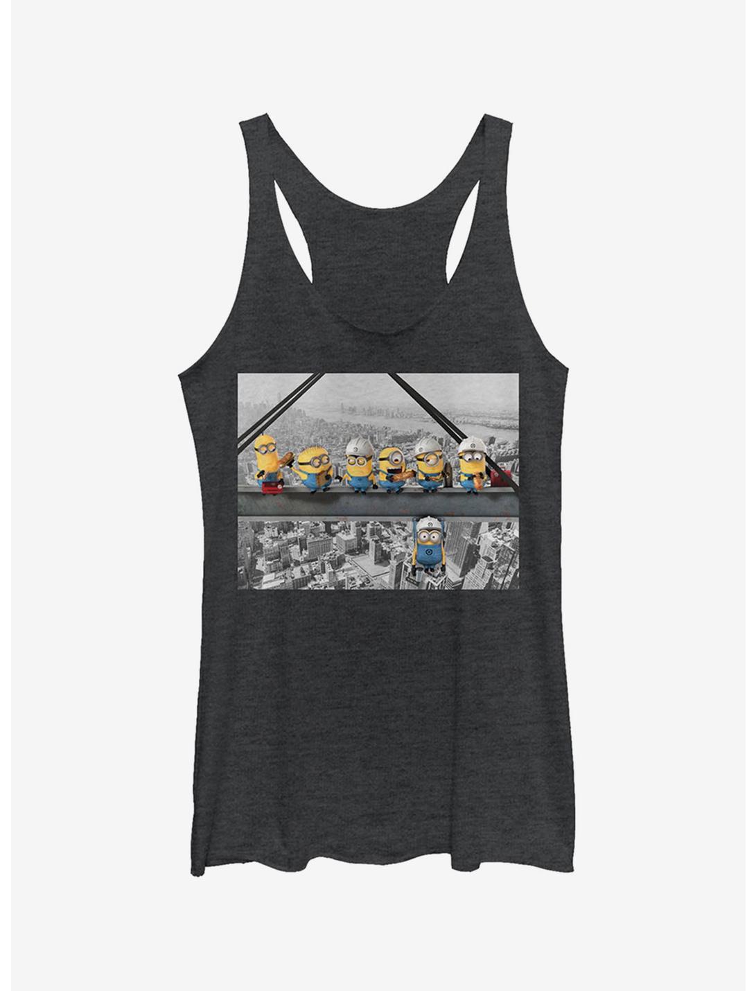 Minion Lunch Hang Out Girls Tank Top, BLK HTR, hi-res