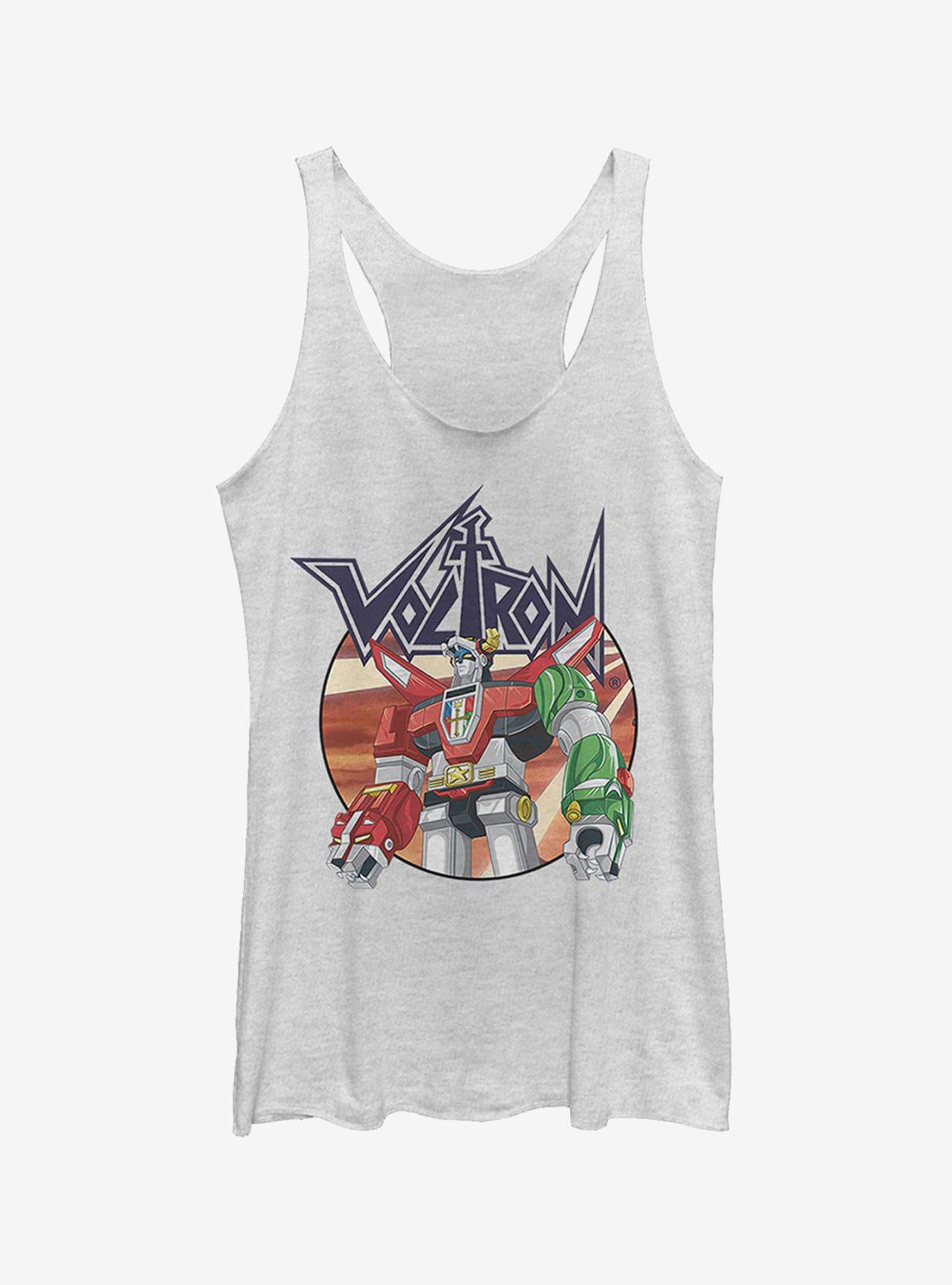 Voltron Robot Circle Girls Tank Top, WHITE HTR, hi-res