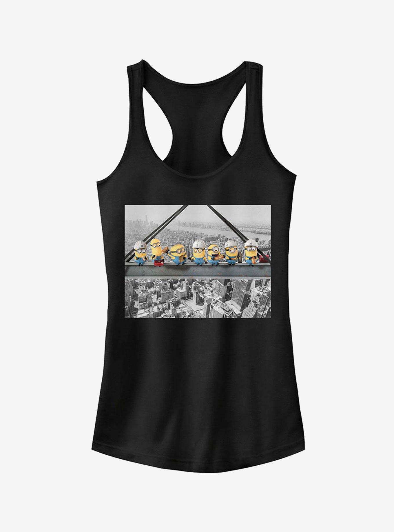 Minion Construction Lunch Girls Tank Top, BLACK, hi-res