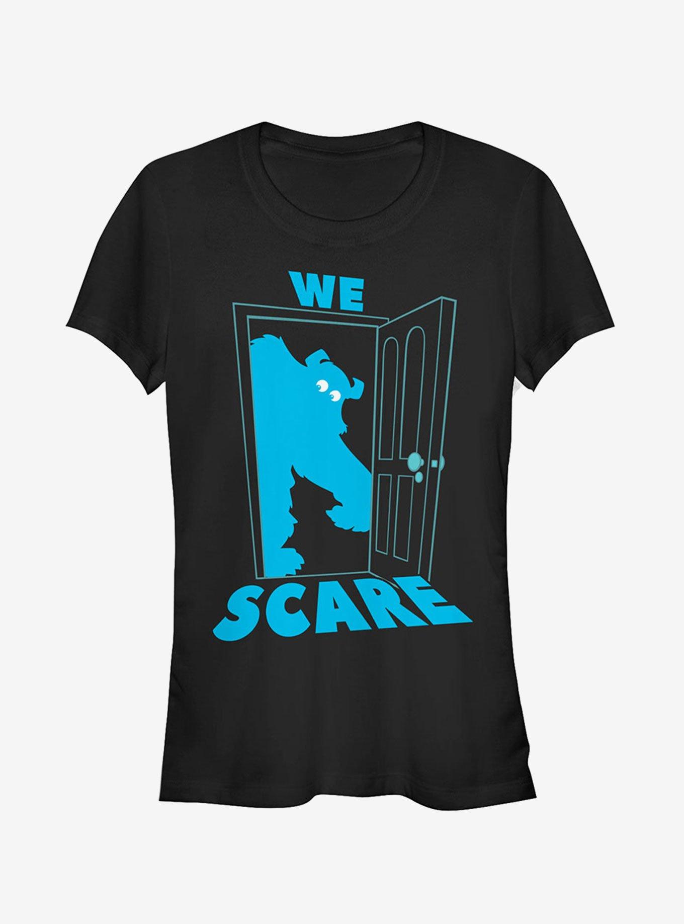 Disney Pixar Monsters Inc Sulley Scares Doorway Girls T-Shirt, BLACK, hi-res