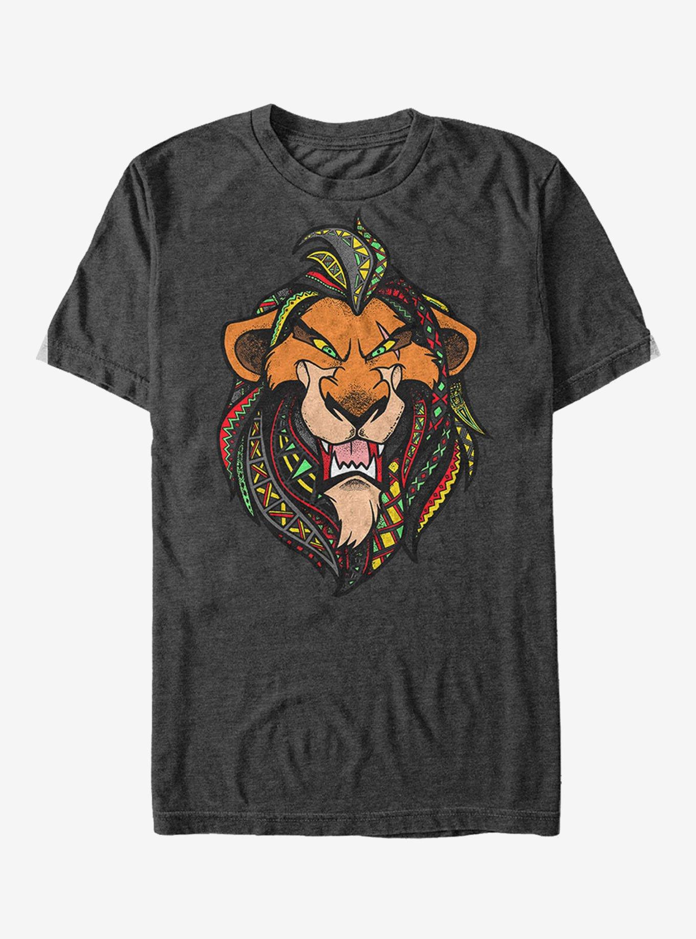 Disney Lion King Scar Decorative Tribal Mane T-Shirt, CHAR HTR, hi-res
