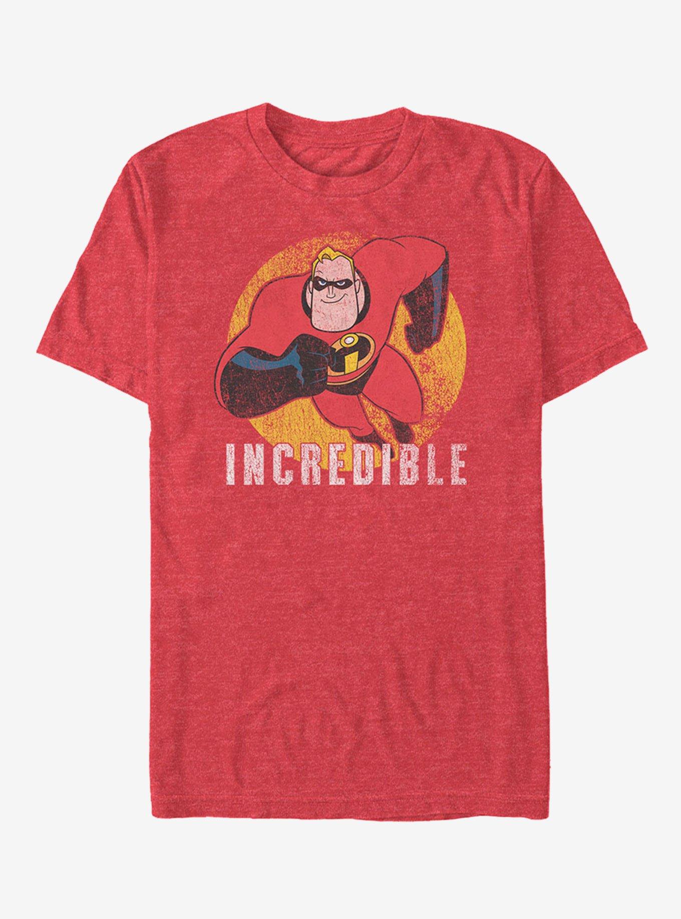 Disney Pixar The Incredibles Retro Masked Hero T-Shirt, RED HTR, hi-res