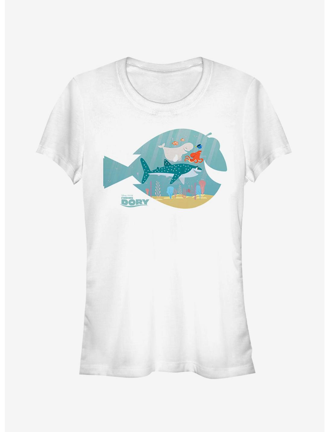 Disney Pixar Finding Dory Fish Frame Girls T-Shirt, WHITE, hi-res