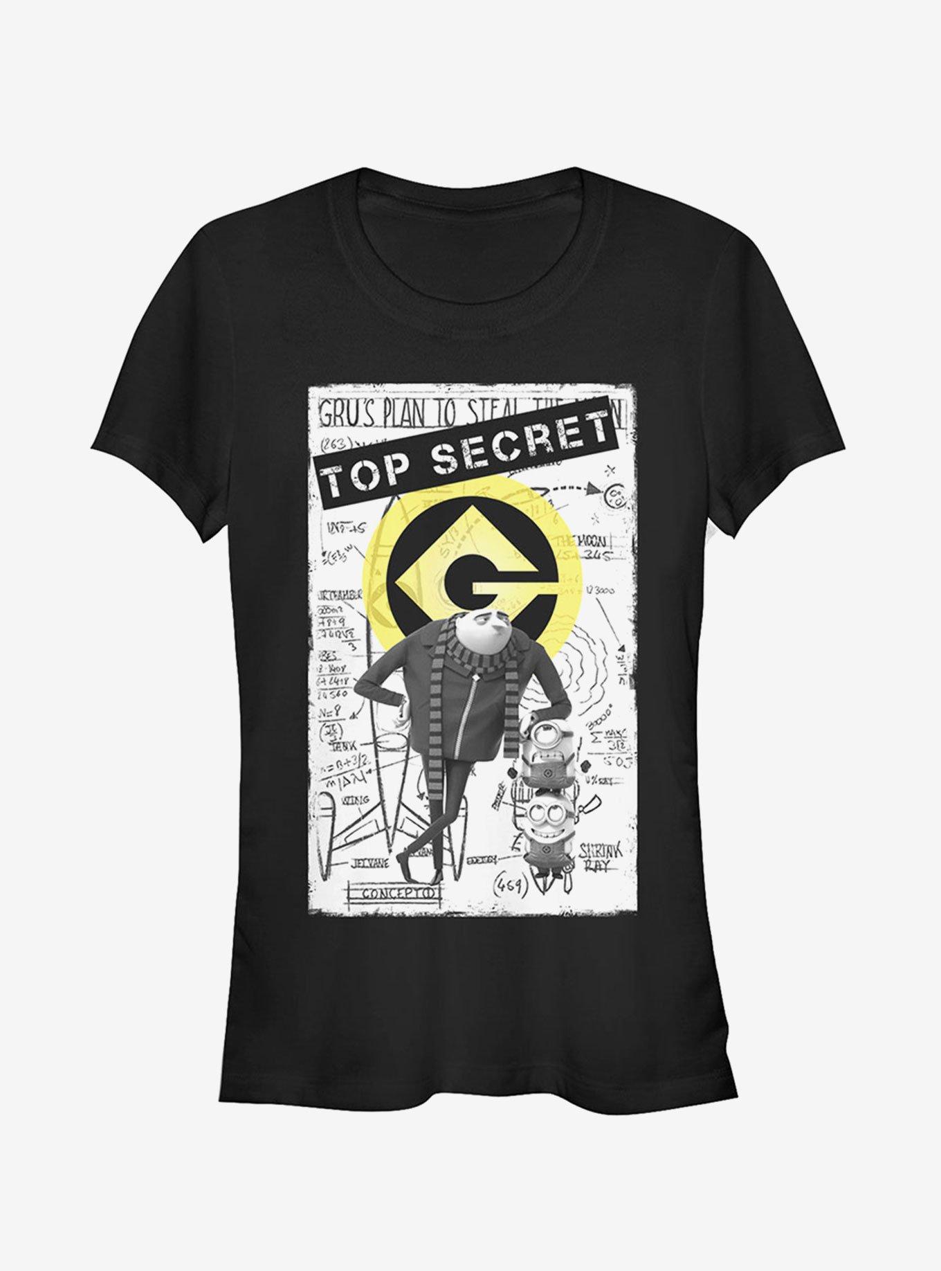 Minion Top Secret Girls T-Shirt, BLACK, hi-res
