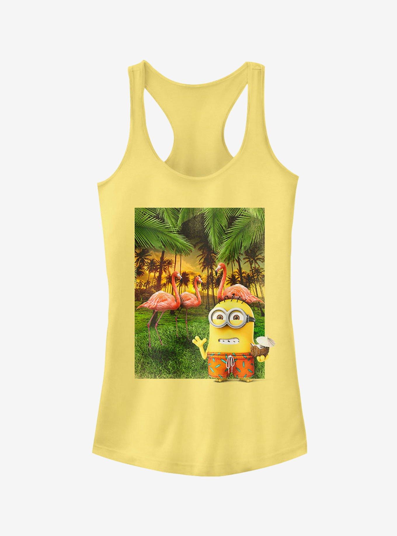 Minion Flamingo Vacation Girls Tank Top, BANANA, hi-res