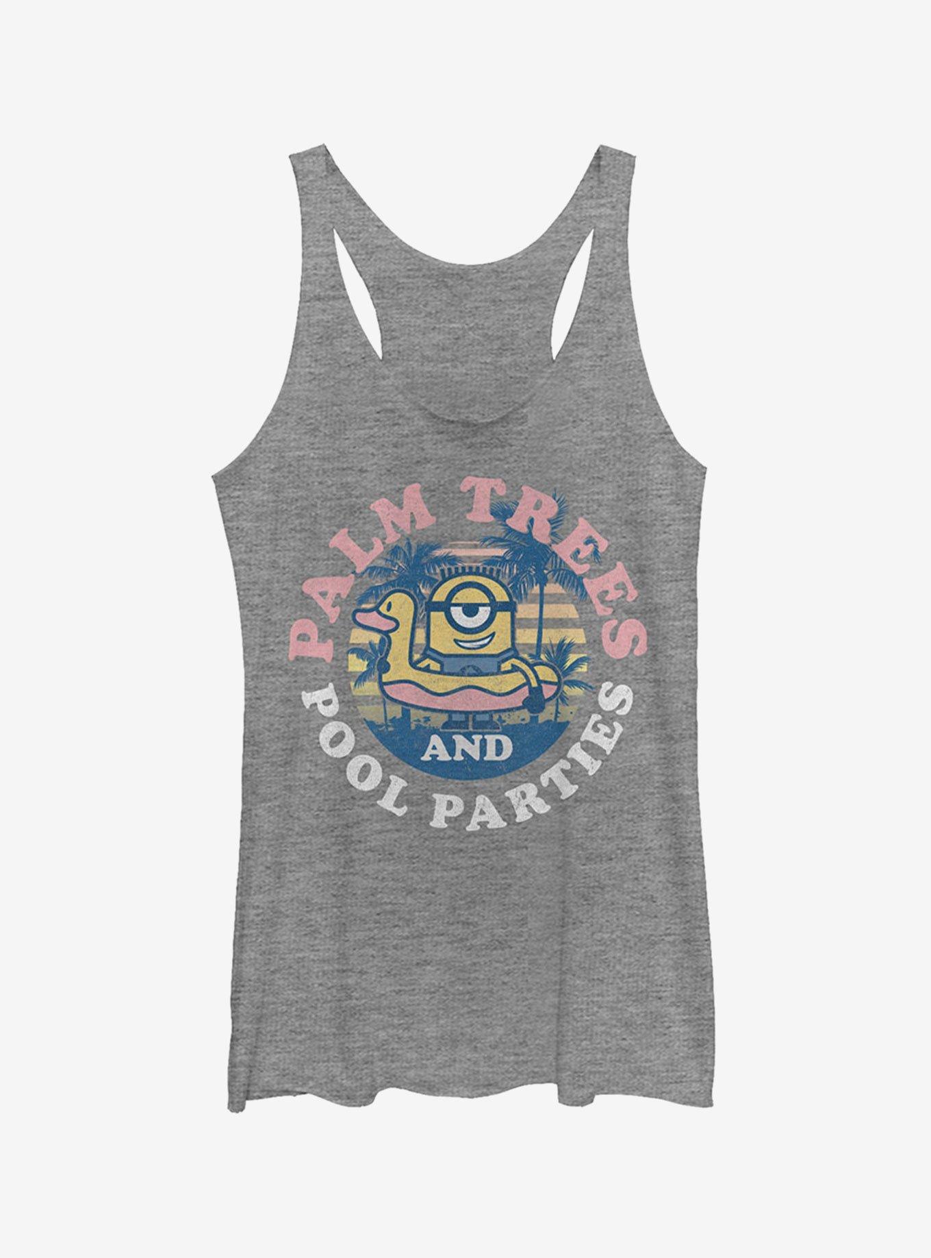 Minion Pool Party Girls Tank Top, GRAY HTR, hi-res