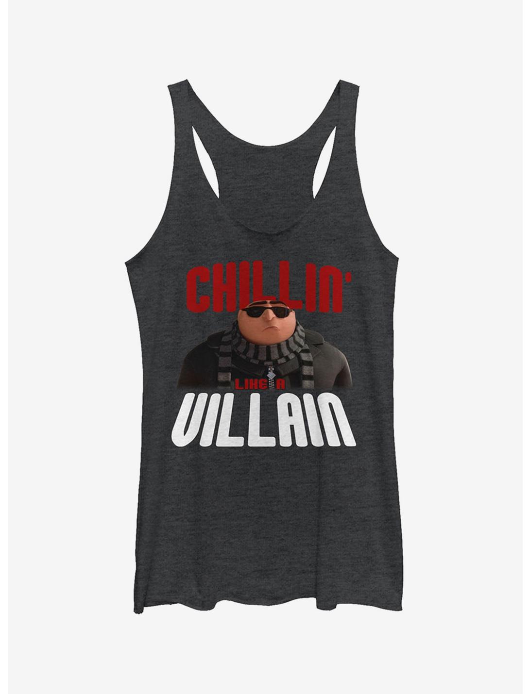 Minion Gru Chillin' Like a Villain Girls Tank Top, BLK HTR, hi-res