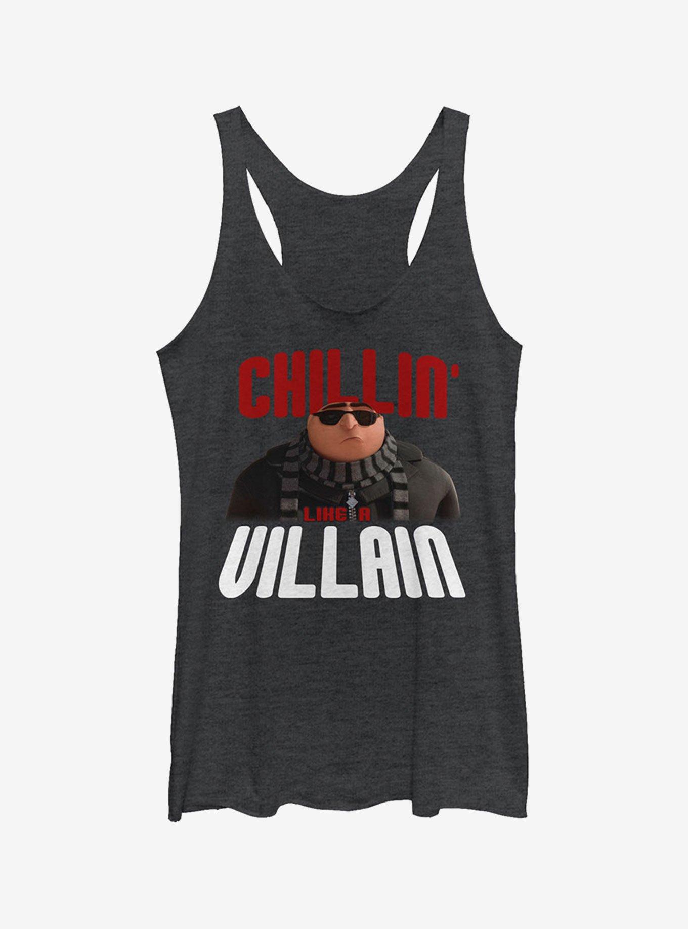 Minion Gru Chillin' Like a Villain Girls Tank Top, BLK HTR, hi-res
