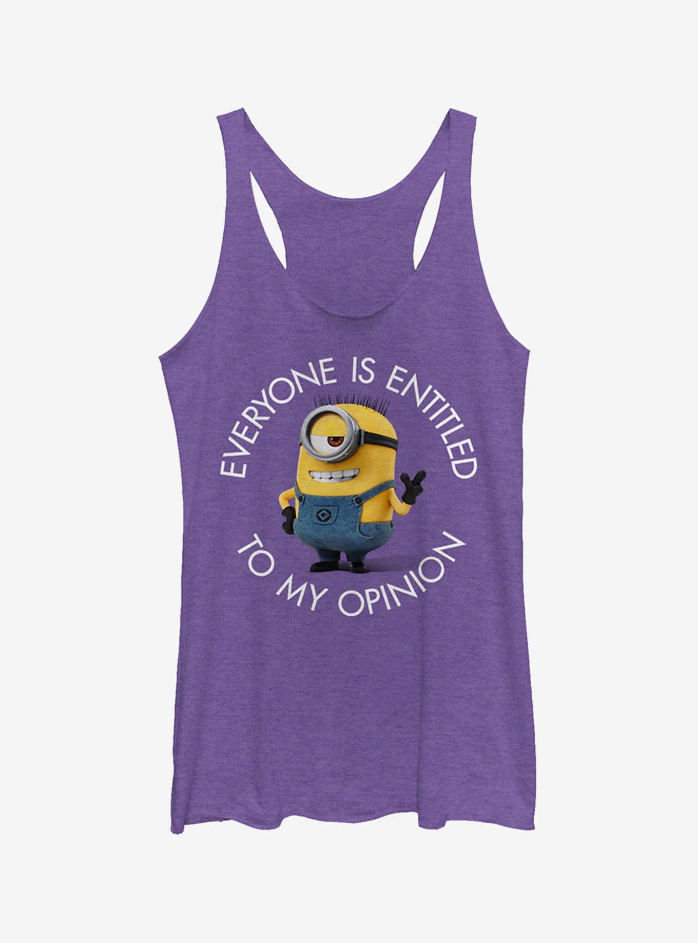 Minion My Opinion Girls Tank Top, PUR HTR, hi-res