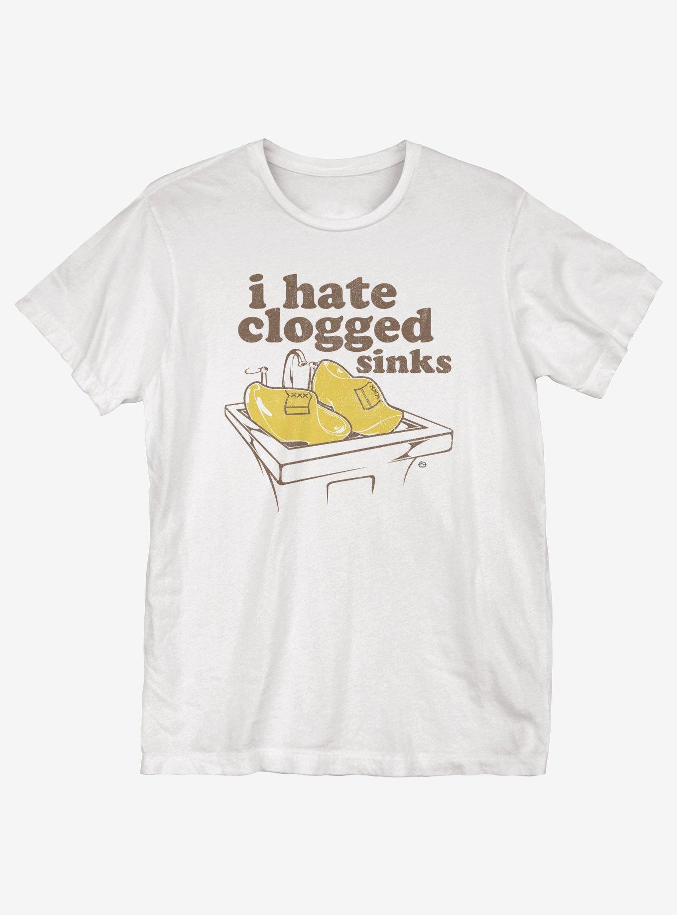 Clogged Sinks T-Shirt, WHITE, hi-res