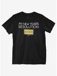 New Year's Resolution T-Shirt, BLACK, hi-res