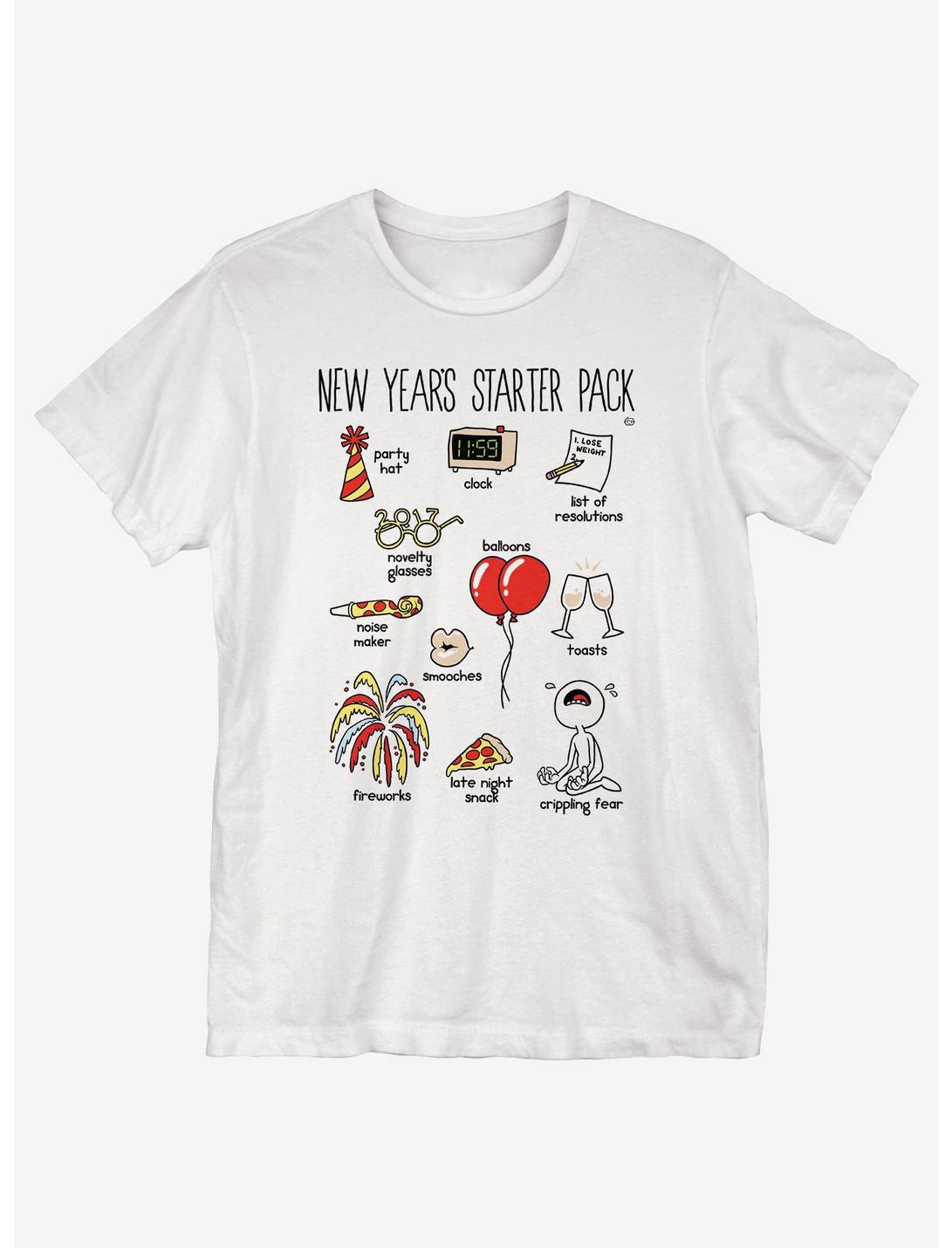 New Year's Starter Pack T-Shirt, WHITE, hi-res