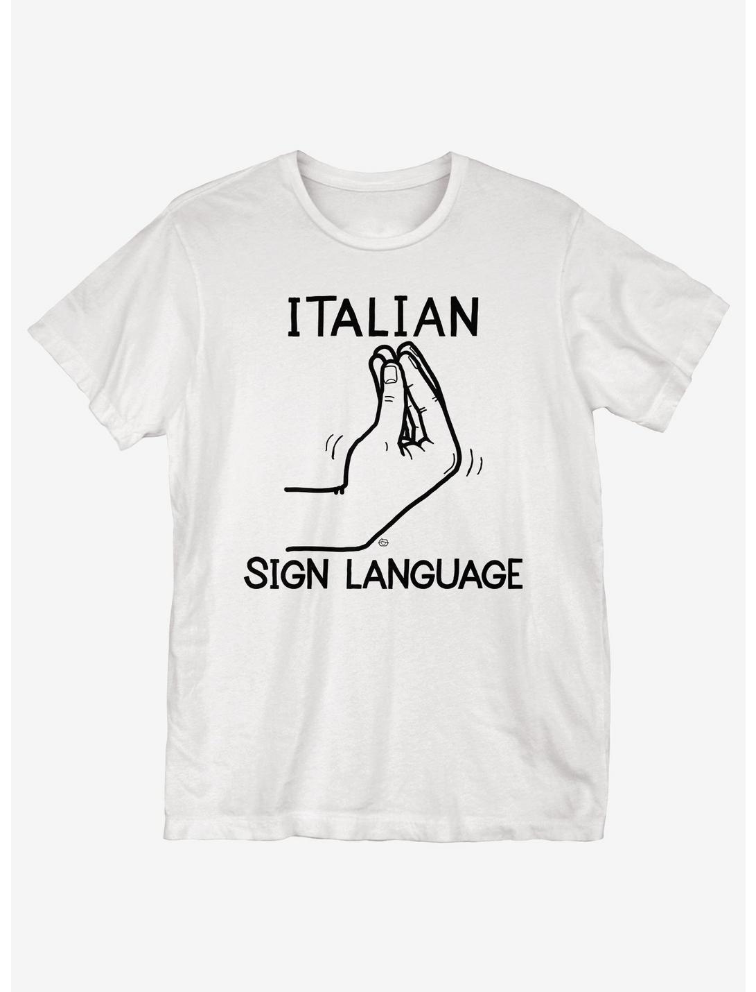 Italian sign Language T-Shirt, WHITE, hi-res