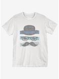Gentleman Mustache T-Shirt, WHITE, hi-res