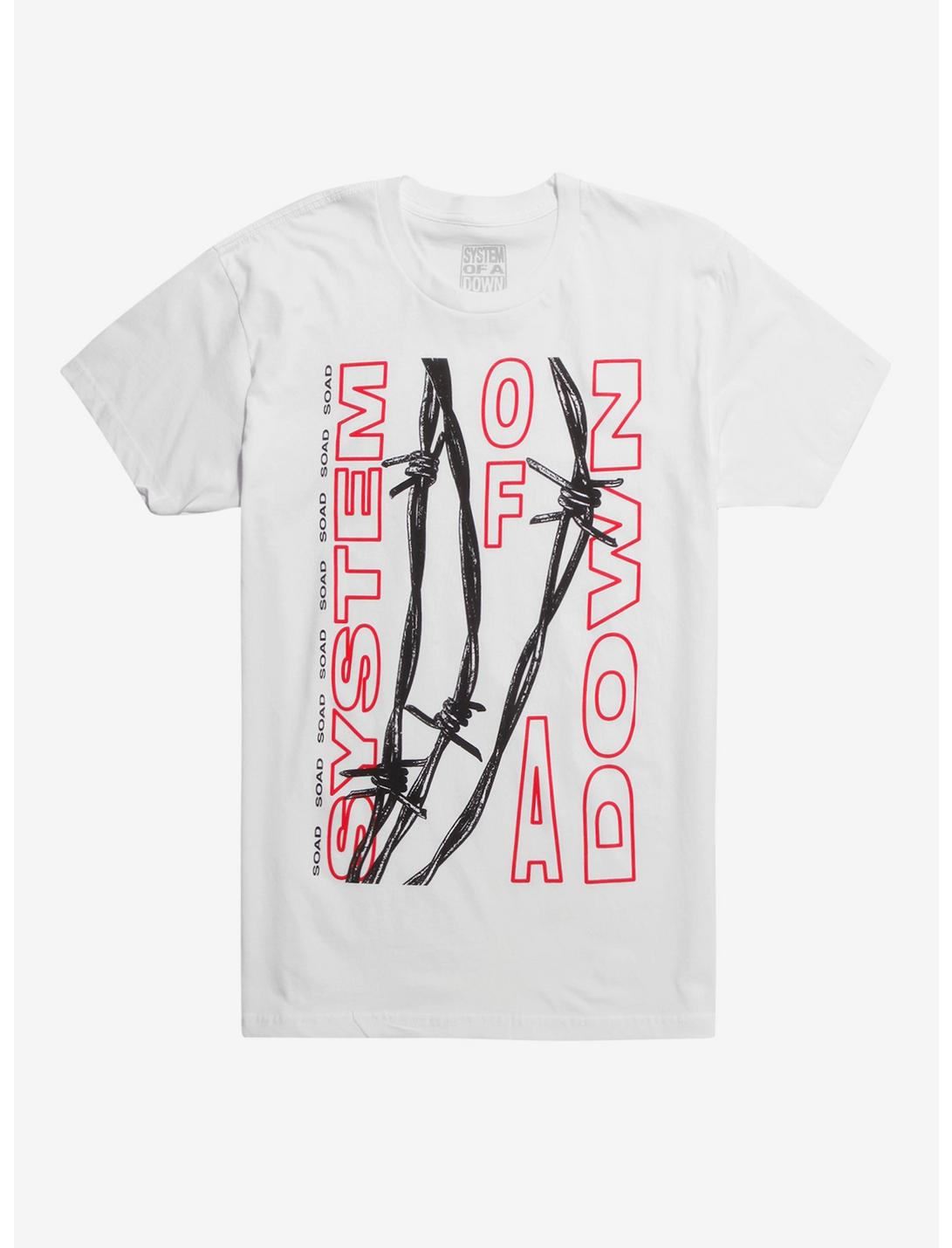 System Of A Down Barbed Wire T-Shirt, WHITE, hi-res