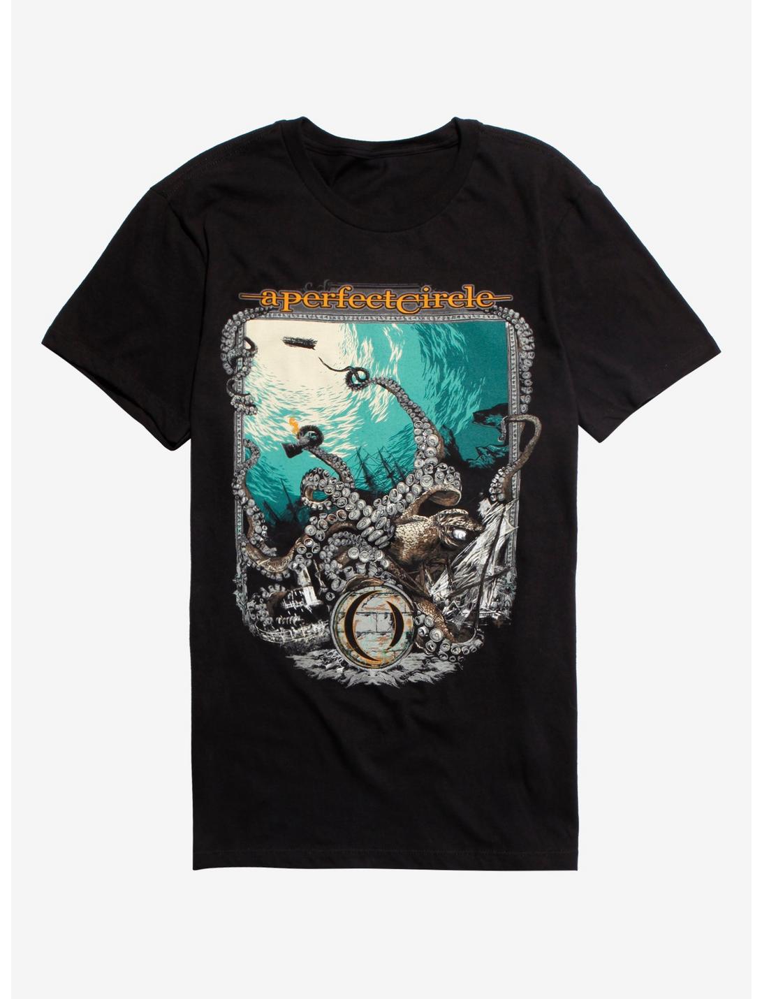 A Perfect Circle Octopus Sunken Ship T-Shirt, BLACK, hi-res