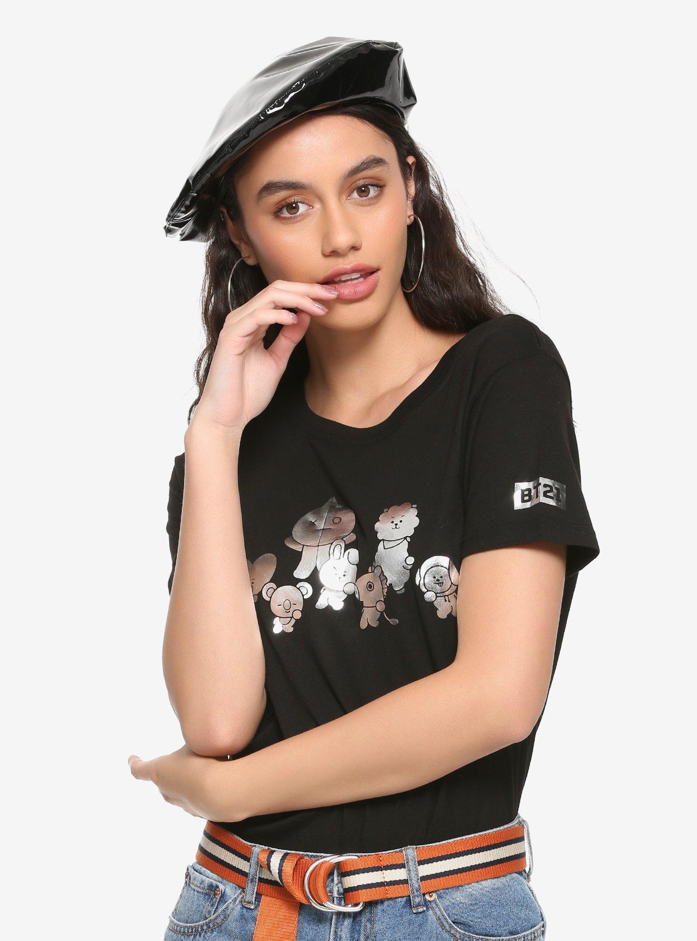 BT21 Metallic Silver Group Girls T-Shirt, SILVER, hi-res