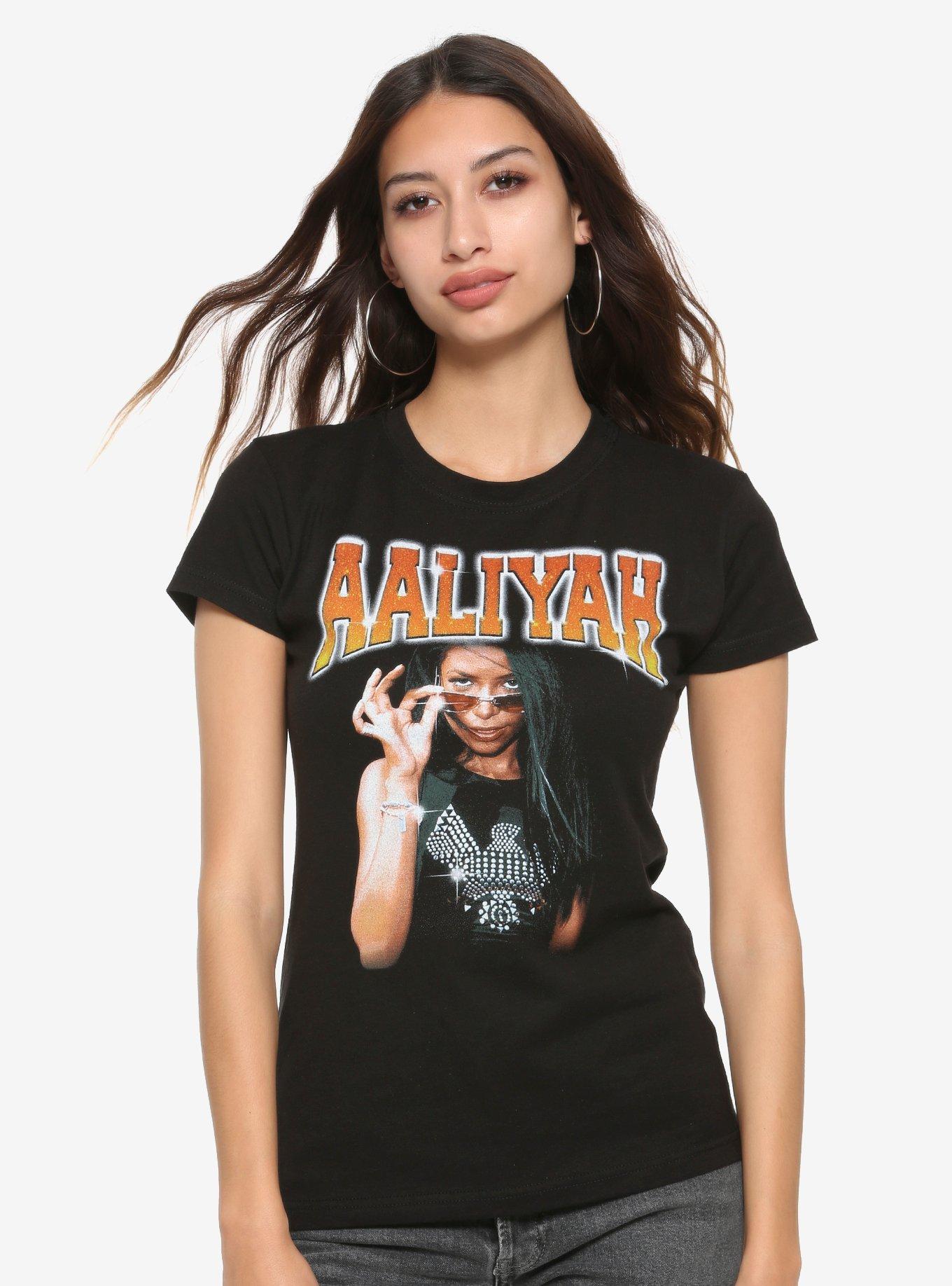 Aaliyah Pop Sunglasses Girls T-Shirt, BLACK, hi-res