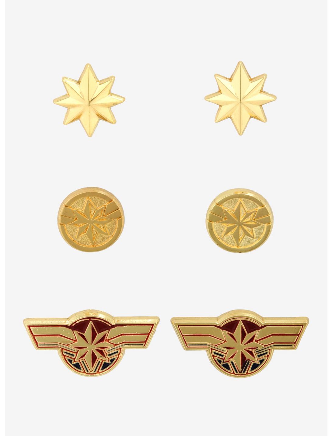 Marvel Captain Marvel Earring Set - BoxLunch Exclusive, , hi-res