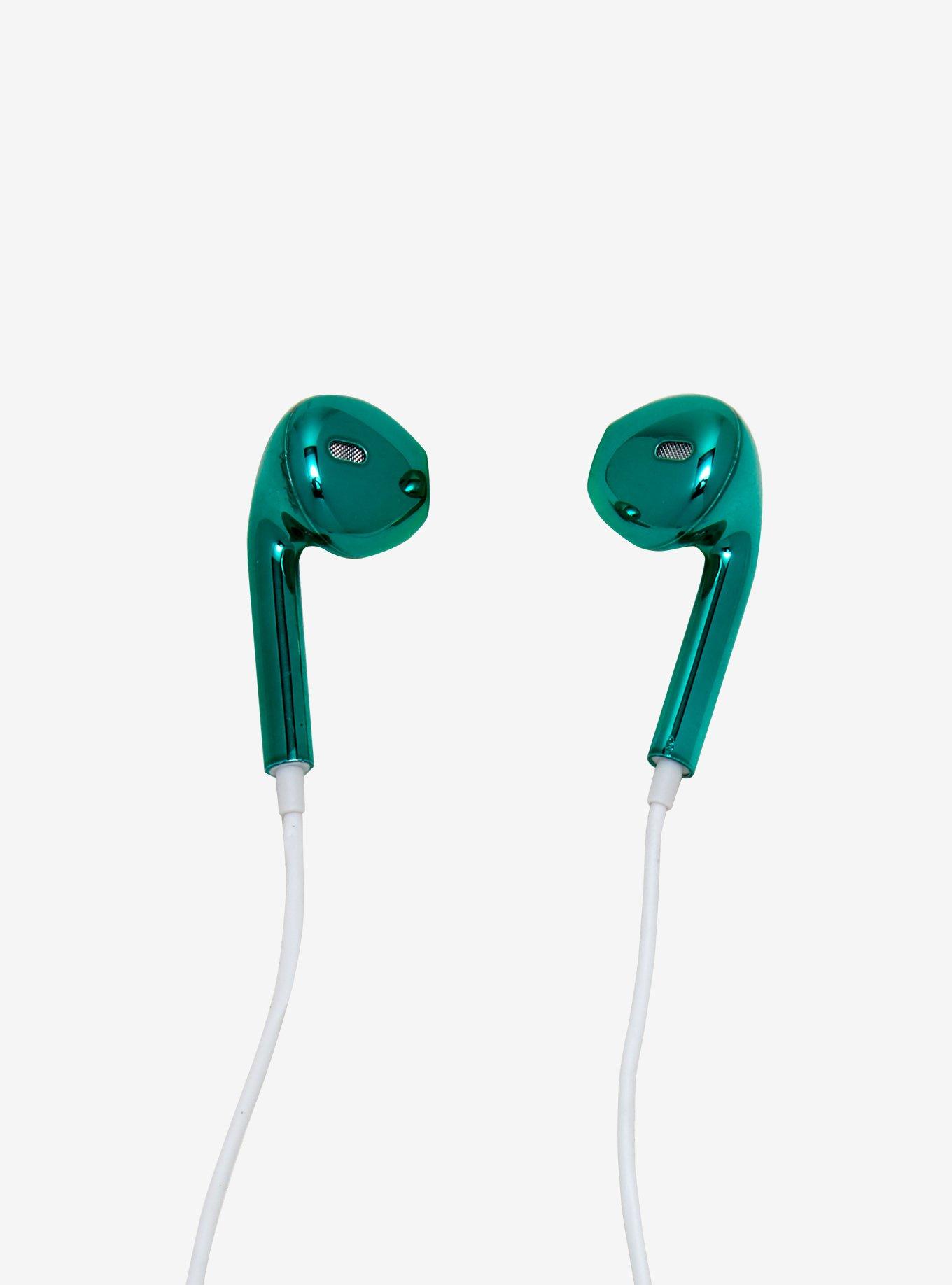 Teal Metallic Earbuds, , hi-res