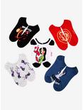 Disney Mulan Dragon Emblem No-Show Socks 5 Pair, , hi-res
