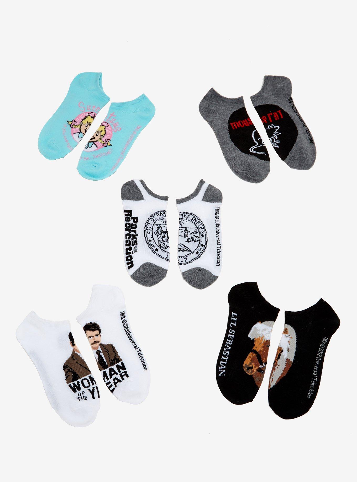 Parks and Recreation Variety No Show Socks 5 Pair, , hi-res