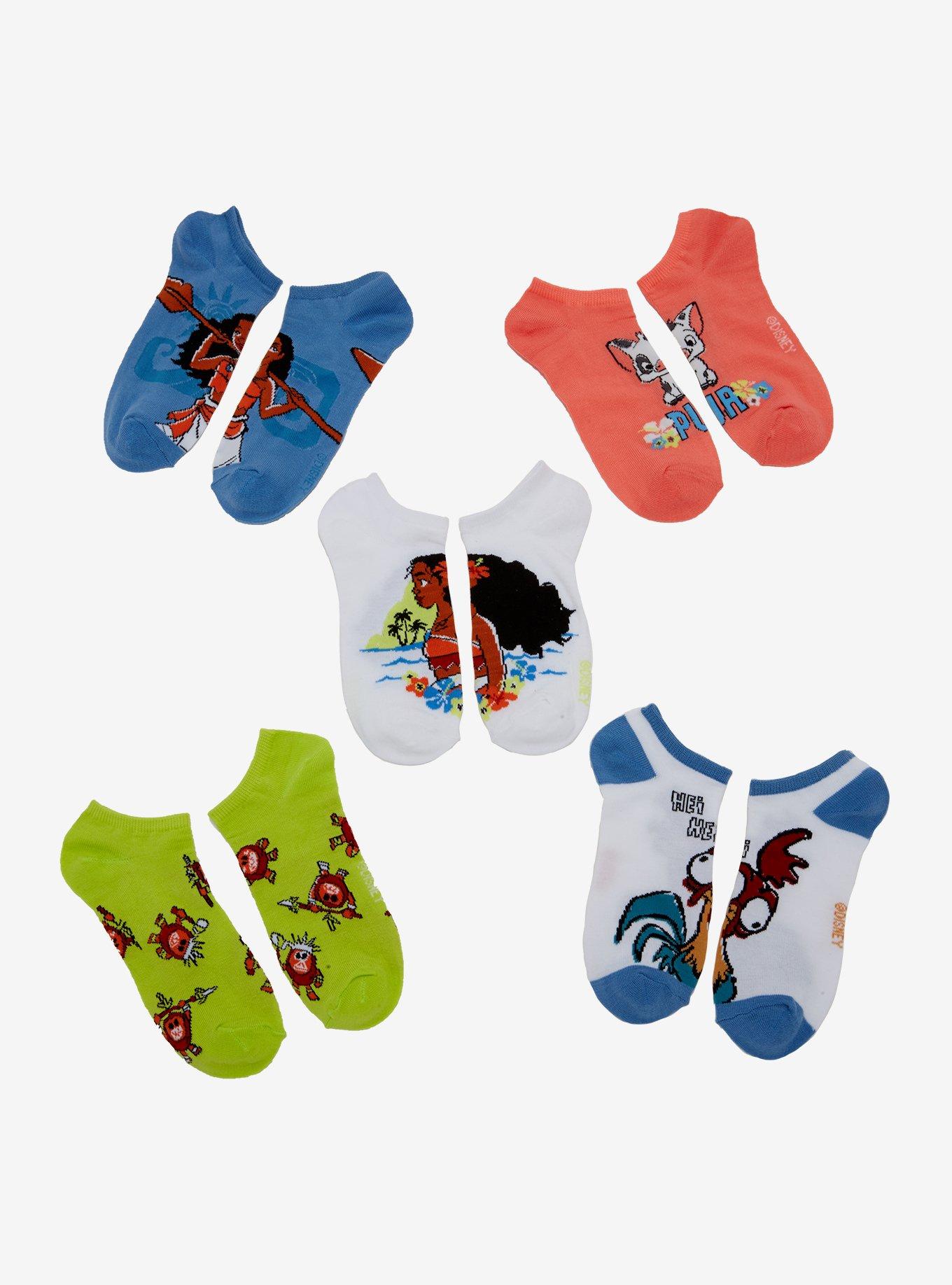 Disney Moana Characters Ankle Socks 5 Pair, , hi-res