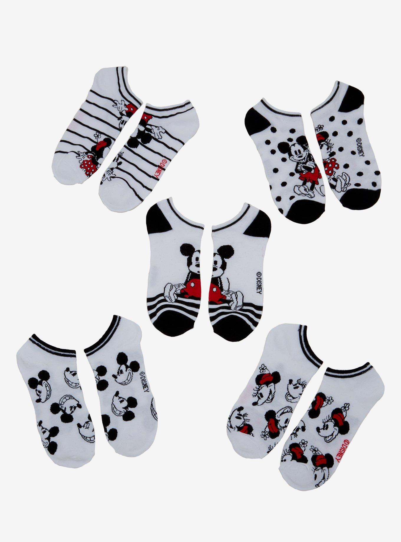 Disney Mickey Mouse & Minnie Mouse Ankle Socks 5 Pair | BoxLunch