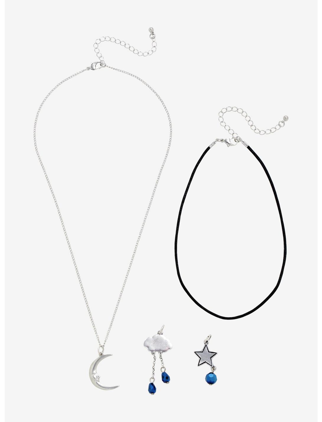 Moon Cloud & Star Interchangeable Charm Necklace Set, , hi-res